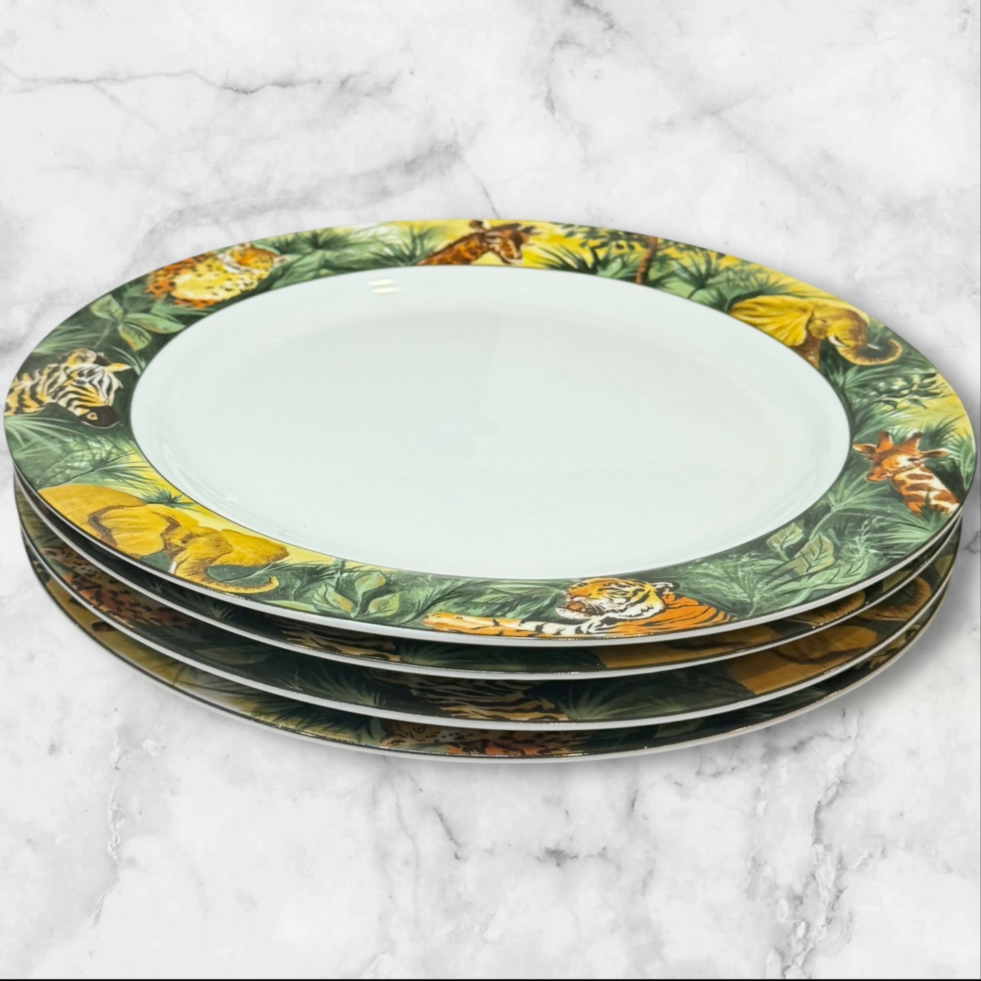Sakura Paradise Safari Dinner Plates | Set of 4 | Excellent Condition