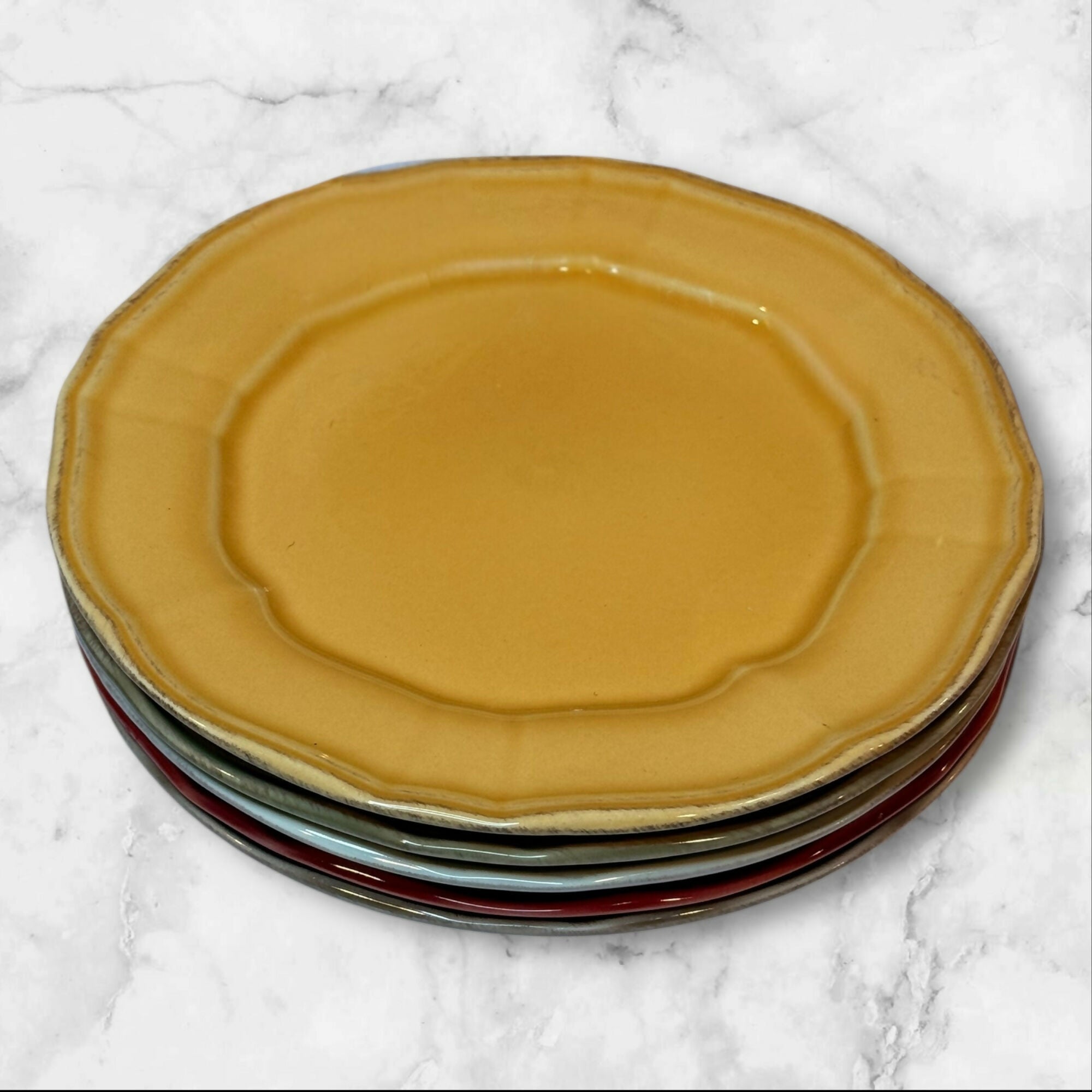 Toscano Noble Excellence Salad Plates | Mixed Colors | Set of 5 | Excellent Condition