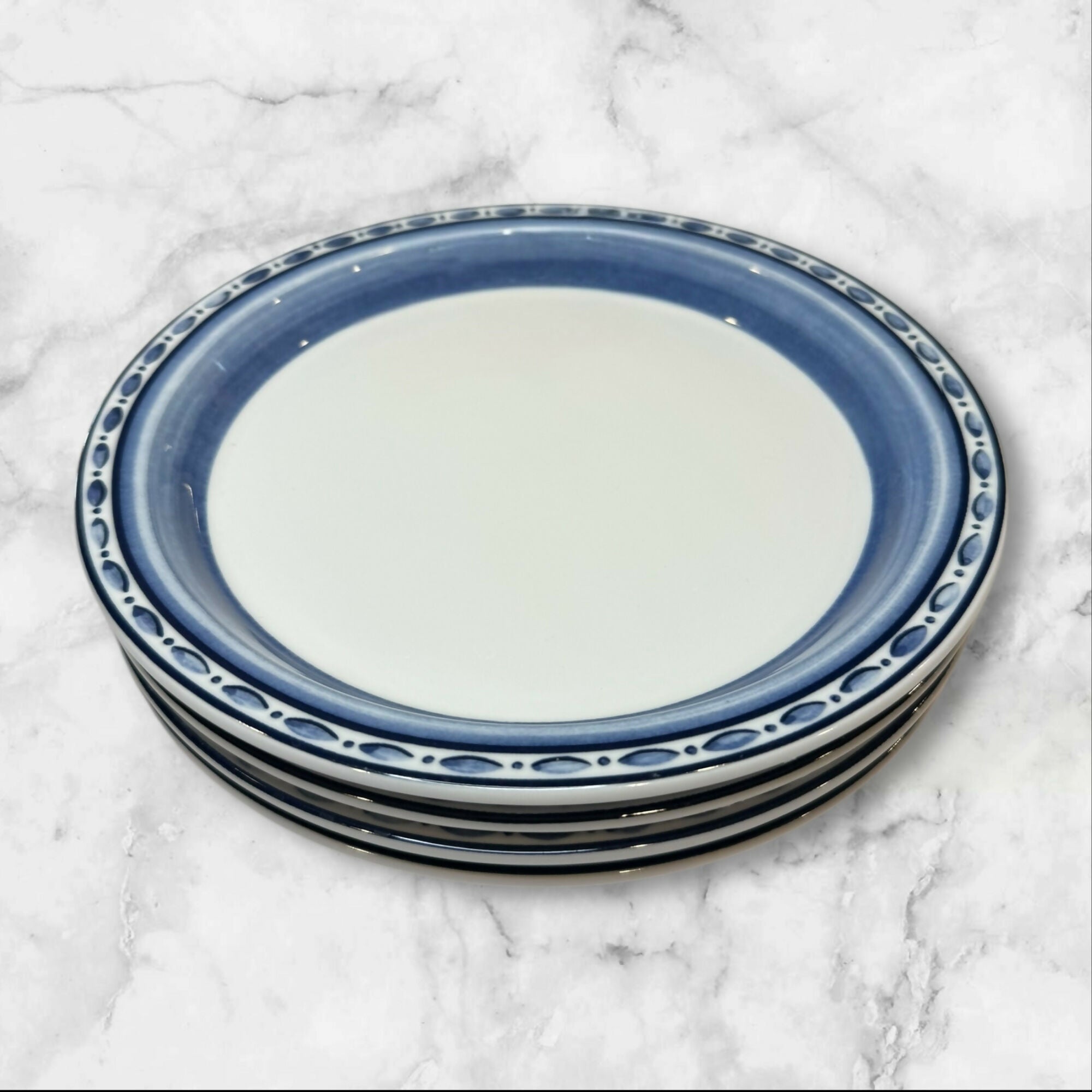 Dansk Belgian Blue Salad Plates | Set of 4 | Bistro Style | Excellent Condition