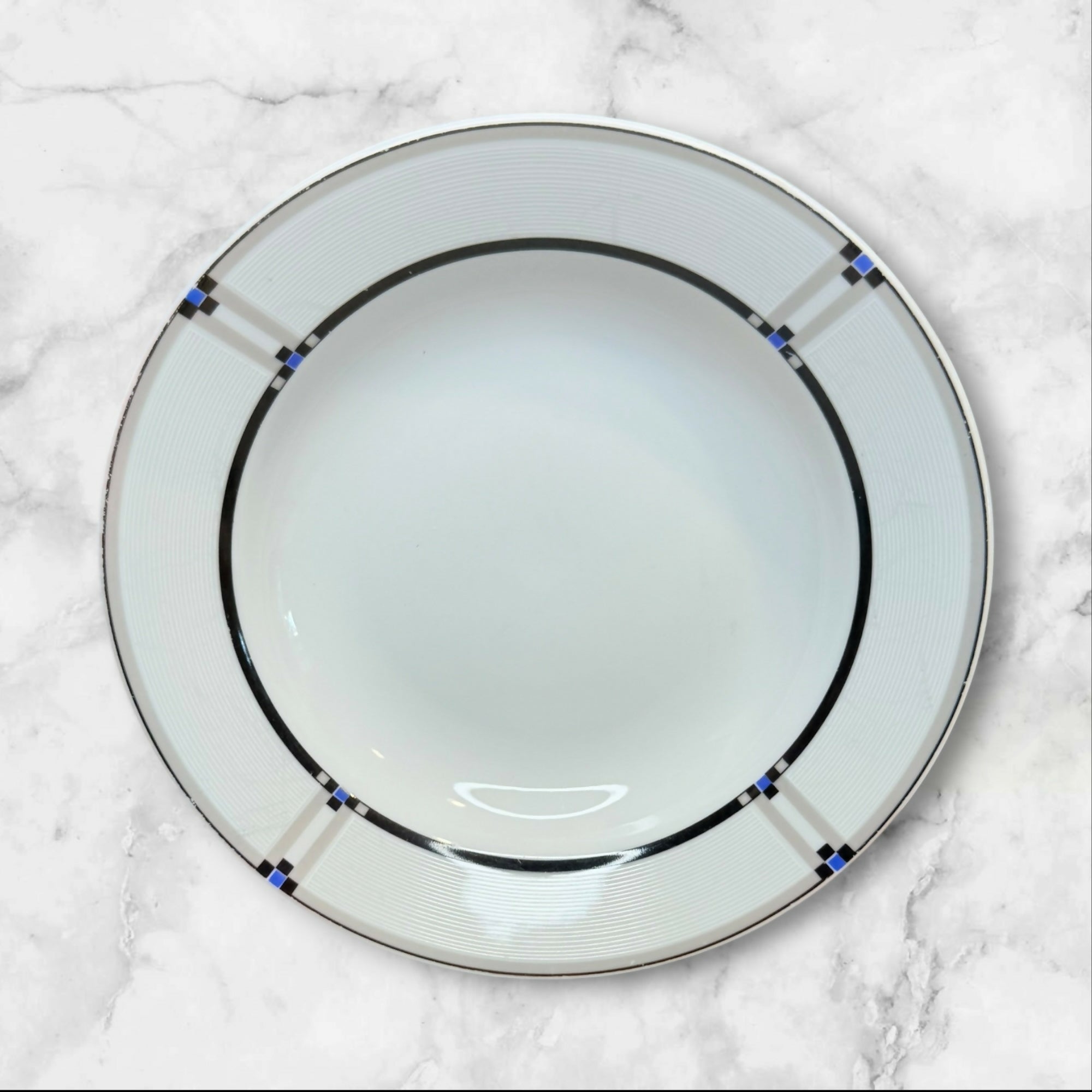 Studio Nova Tangent Black Blue Rim Soup Bowls | Set of 4 | Great Condition