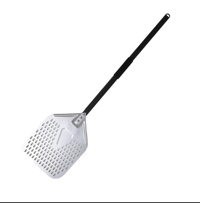 Anygleam Pizza Shovel 35 cm X 116cm Silver for Perforated Peel with Metal Handle Oven Turning Baking Accessory