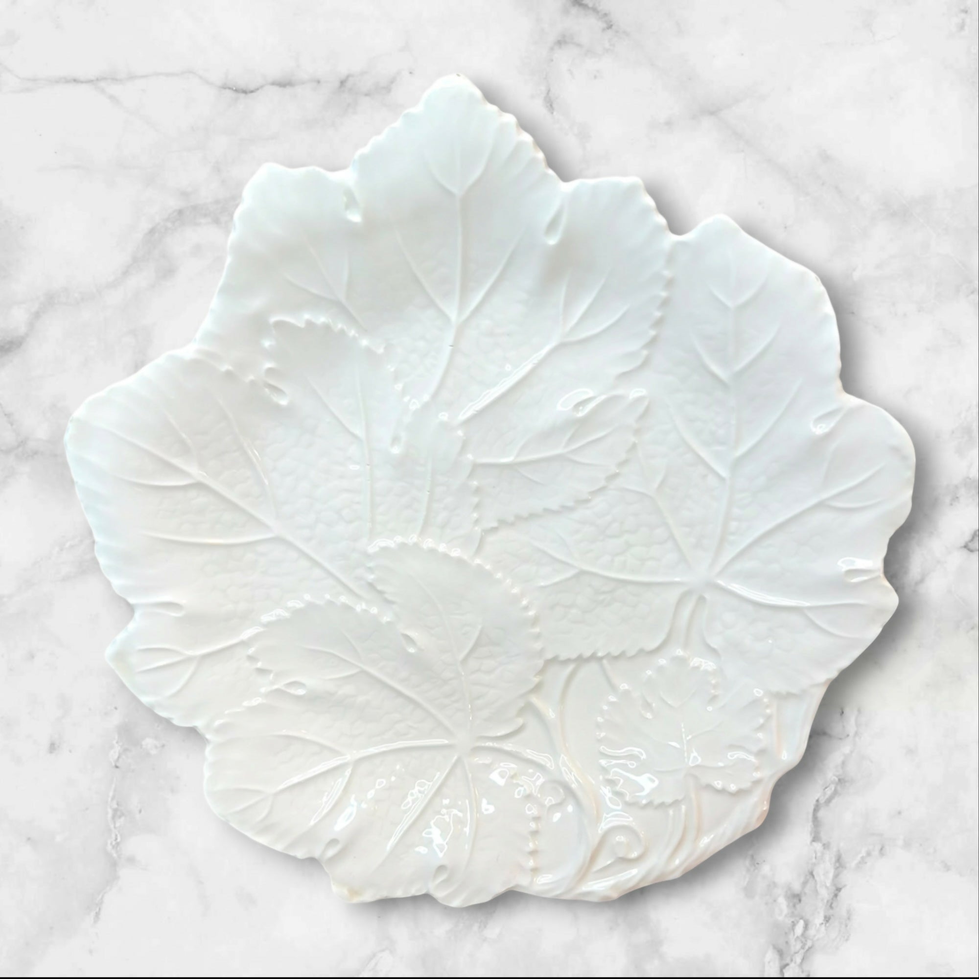 Italian Leaf Embossed Salad Plates | Set of 4 | Made in Italy | Great Condition