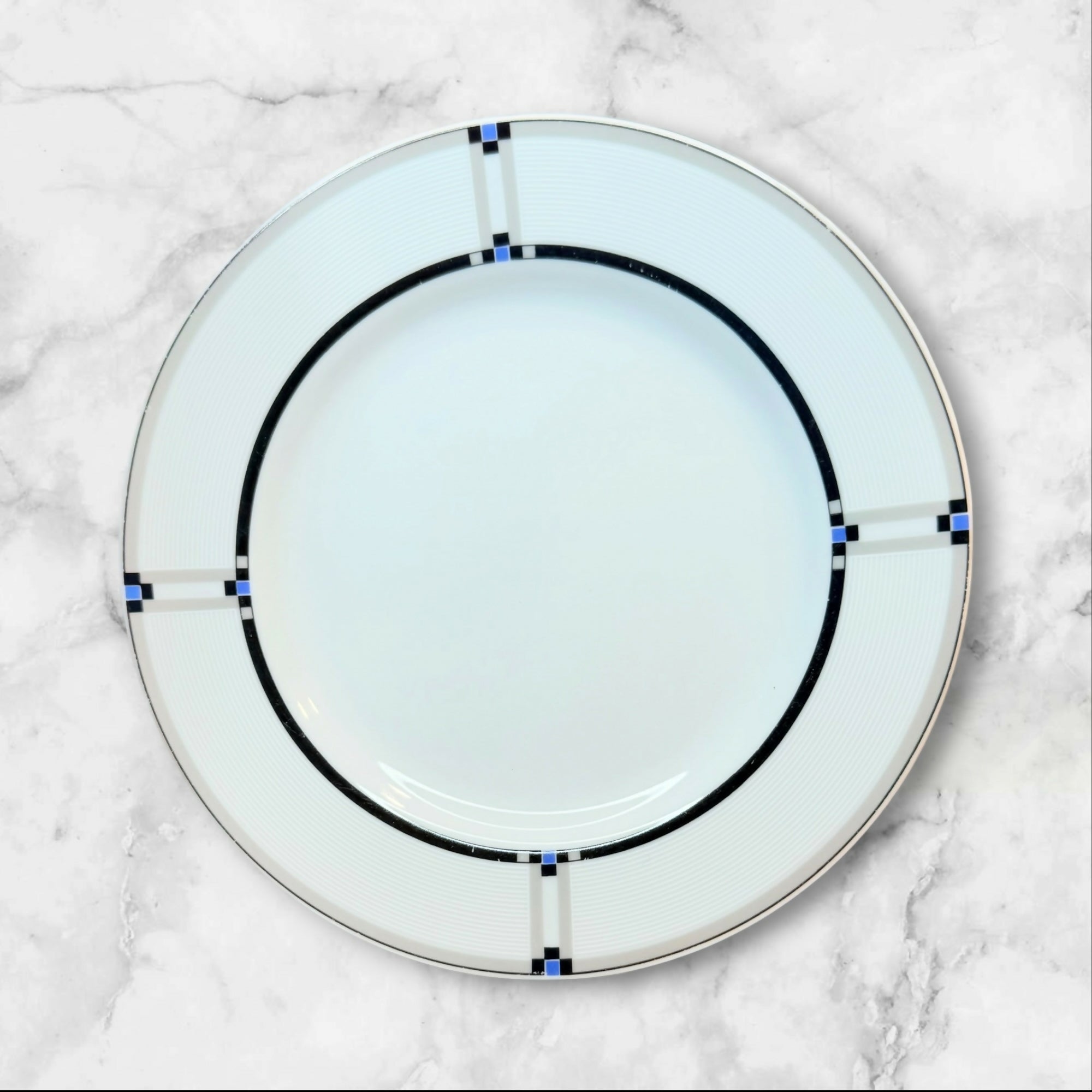 Studio Nova Tangent Black Blue Salad Plates | Set of 4 | Excellent Condition