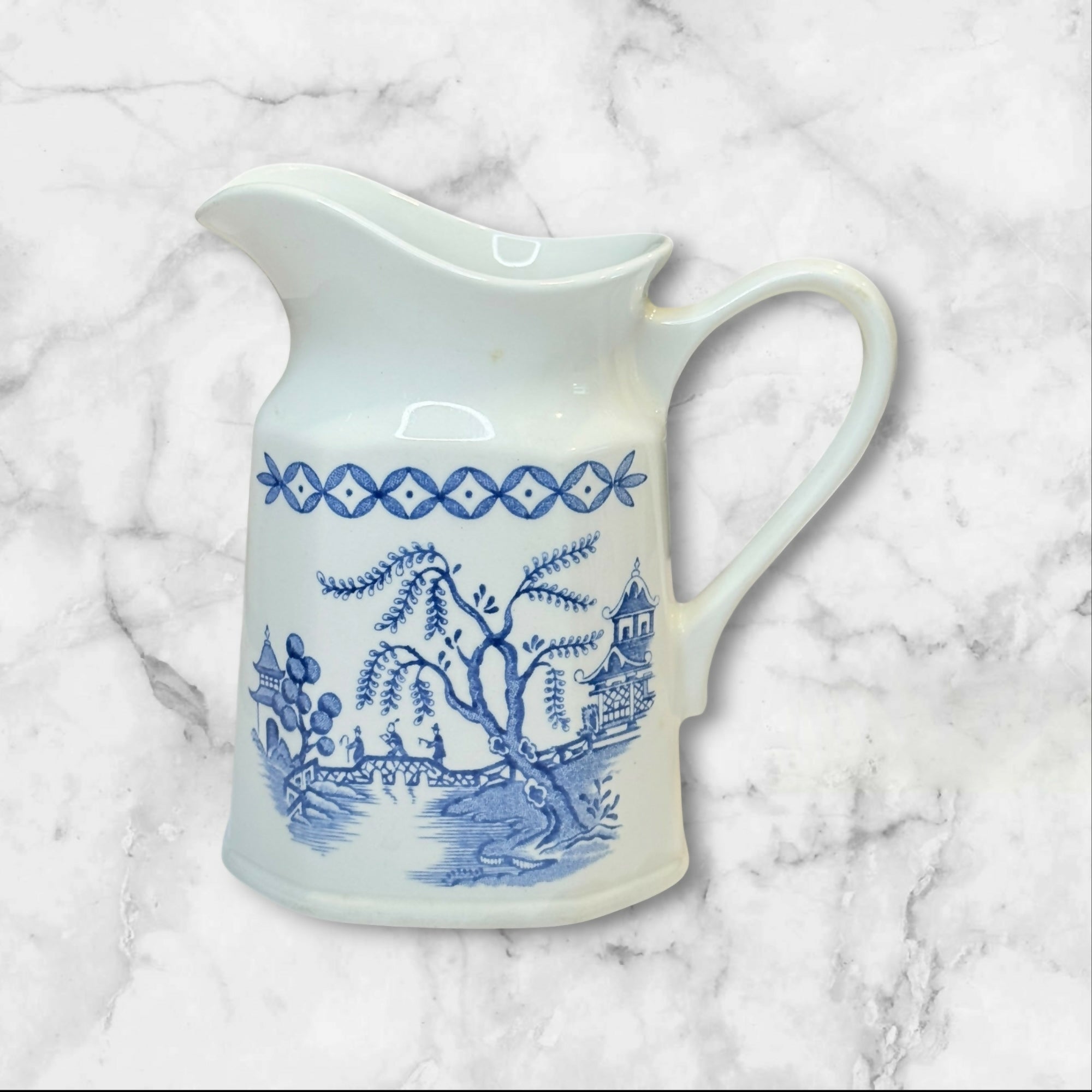Royal Staffordshire Willow Blue Ironstone Creamer & Sugar Bowl | Great Condition