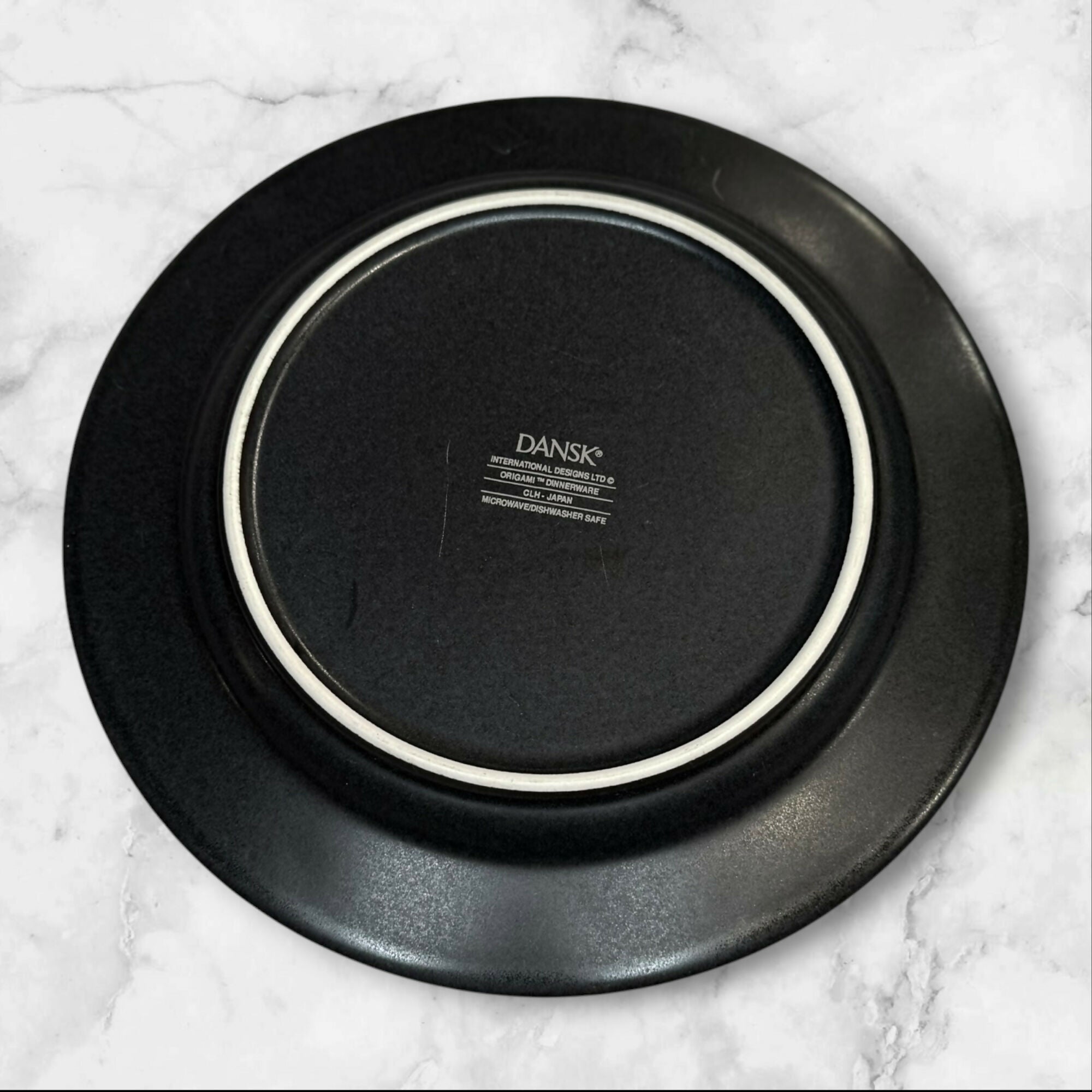 Dansk Origami Onyx Dinner & Salad Plates Set of 8 Gently Used Stoneware