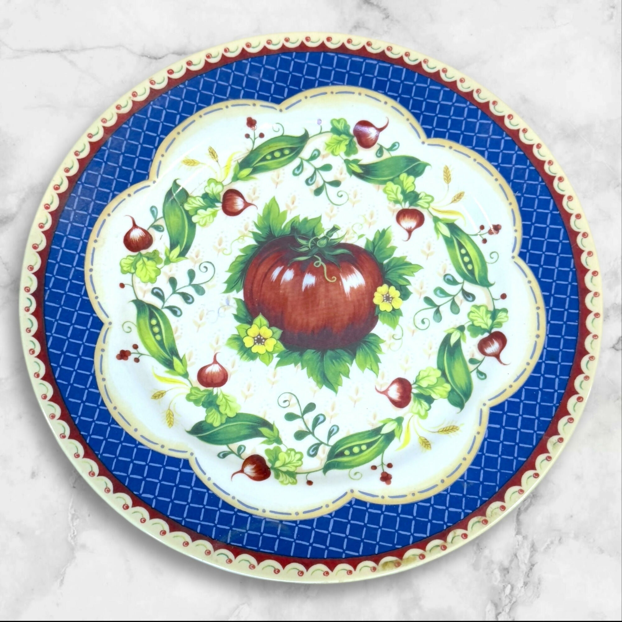 Andrea by Sadek Le Jardin Dinner Plates | Set of 4 Veggie Designs | Excellent Condition