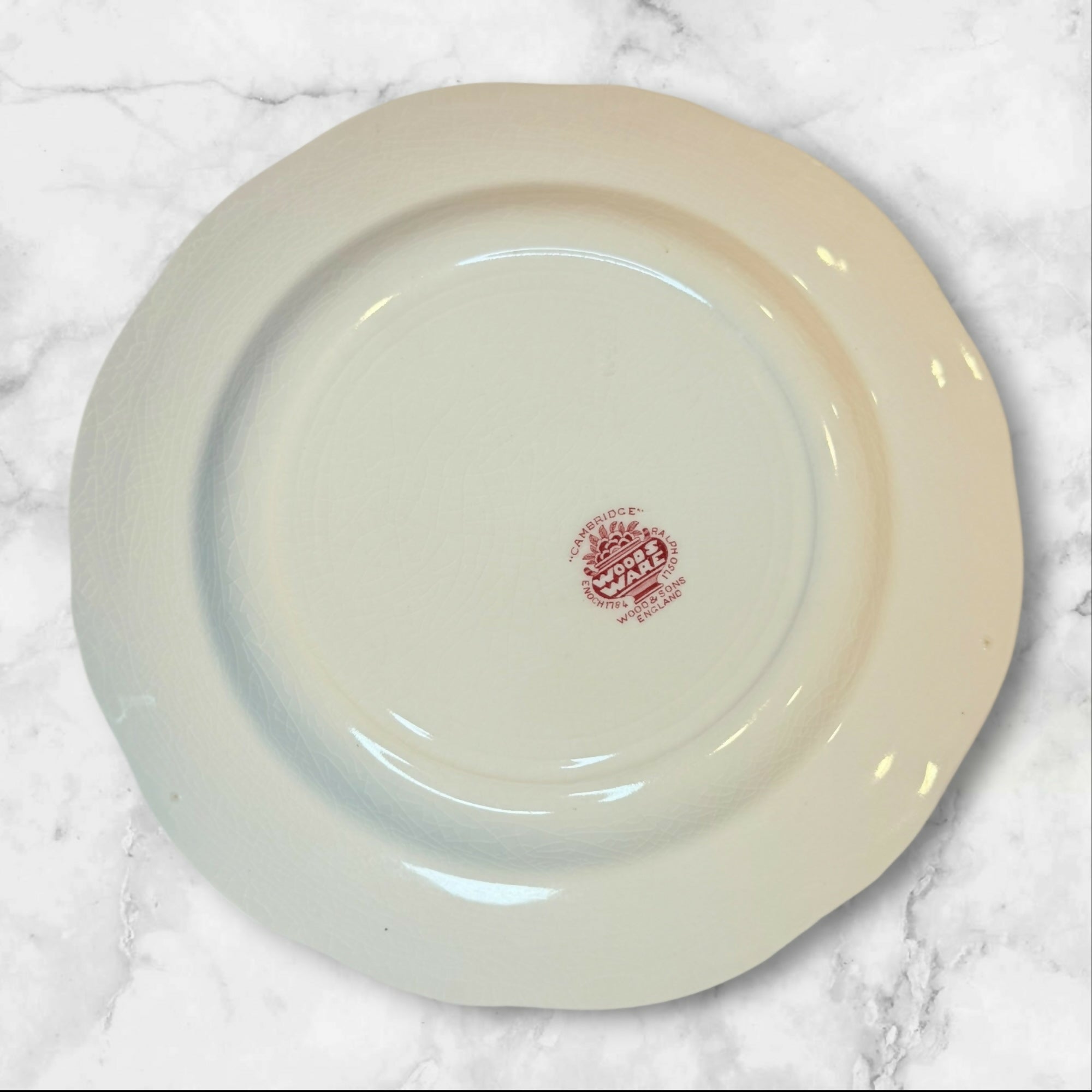 Wood & Sons Cambridge Pink Transferware Dinnerware Set of 7 | Good Condition