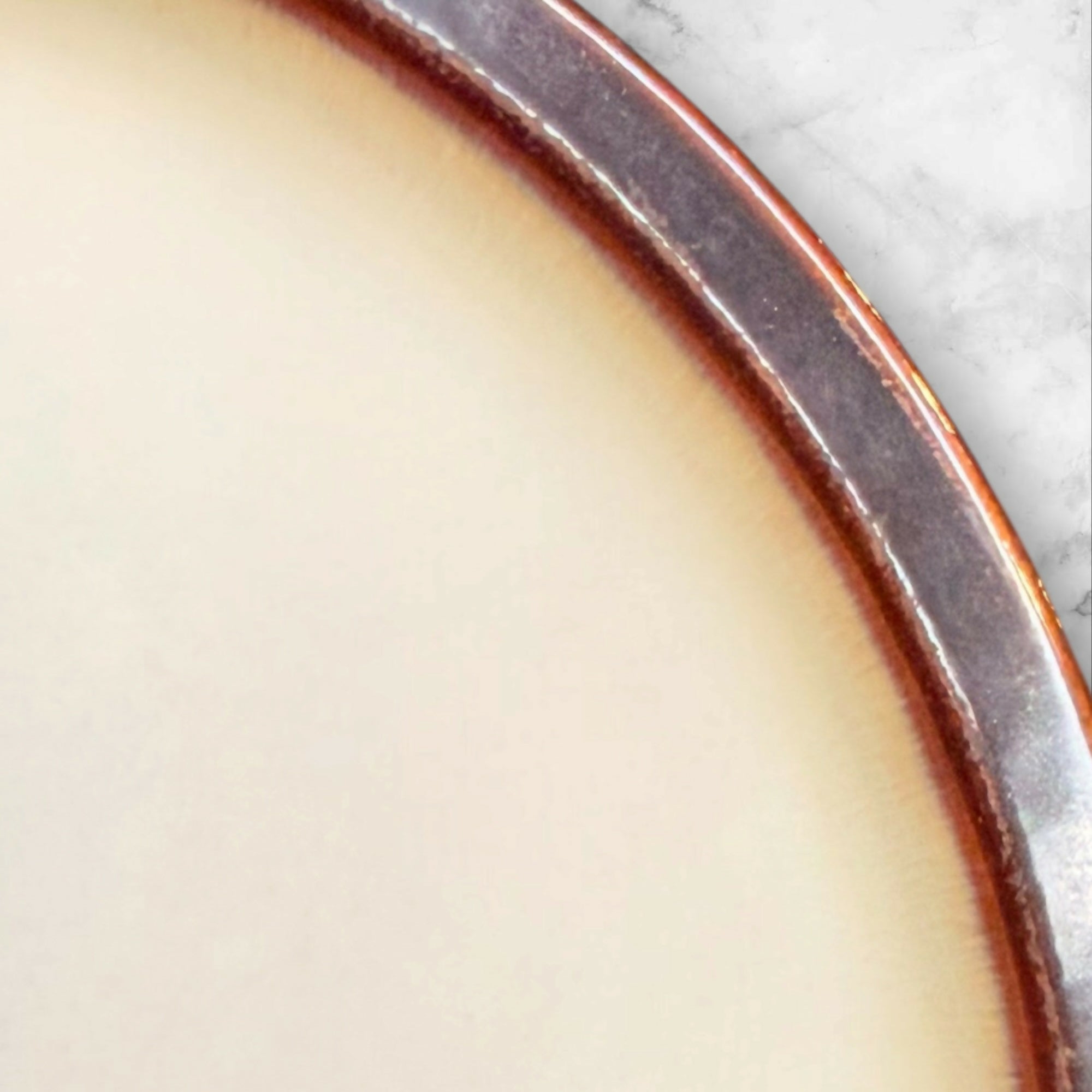 Home Thira Stoneware Dinner Plates Set of 4 | Cream Brown | Good Condition