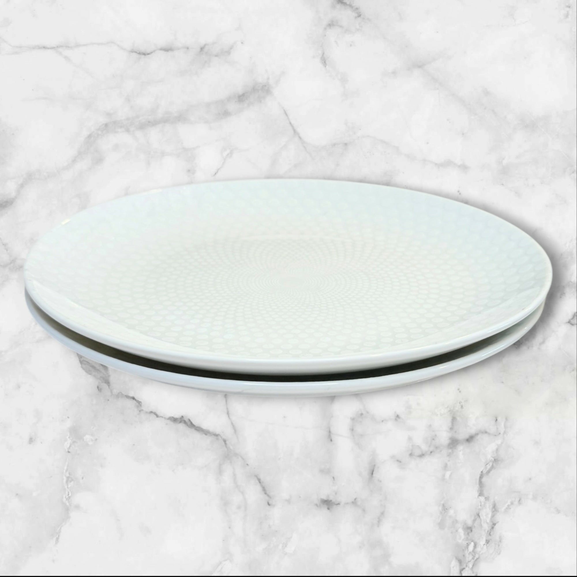 Mikasa Cheers White Dots Porcelain Salad Plates | Set of 2 | Great Condition