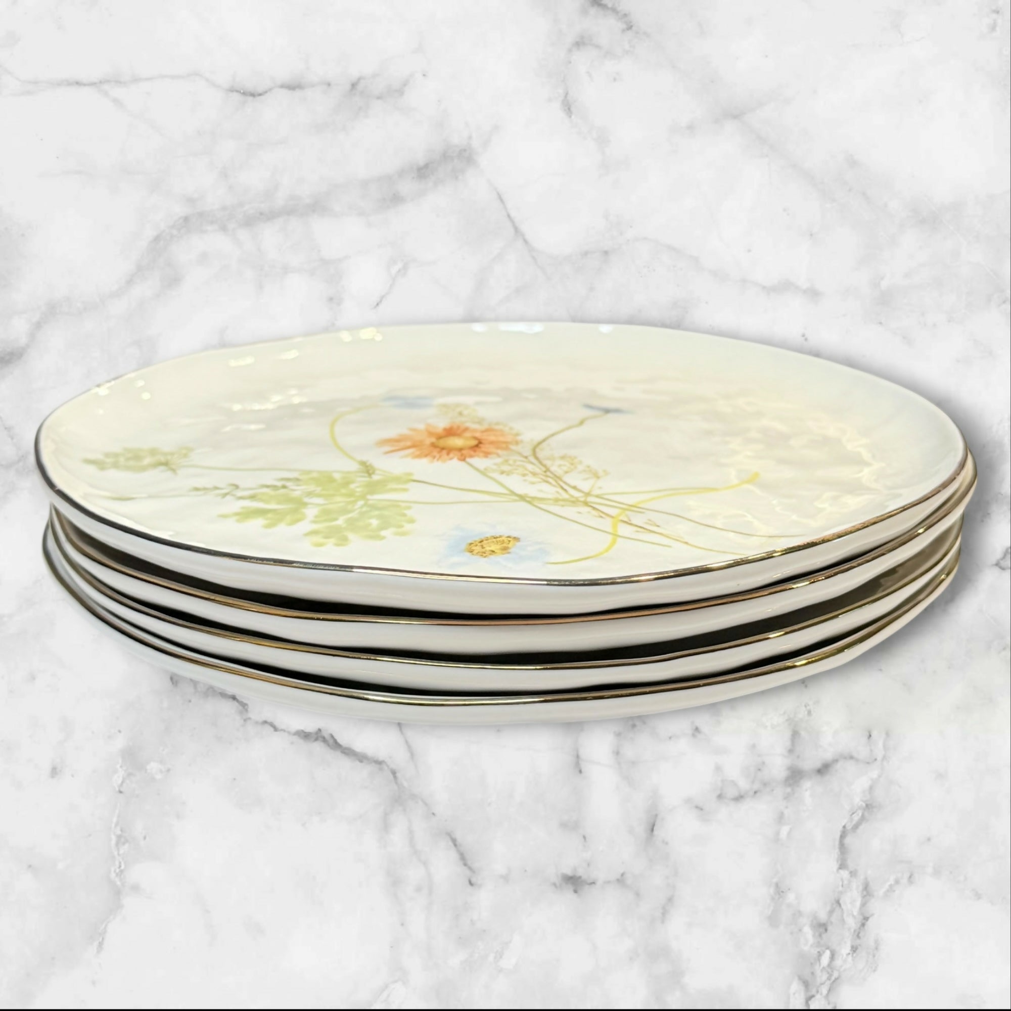 Sango Gansevoort Wildflower Porcelain Salad Plates Set of 4 | Excellent Condition