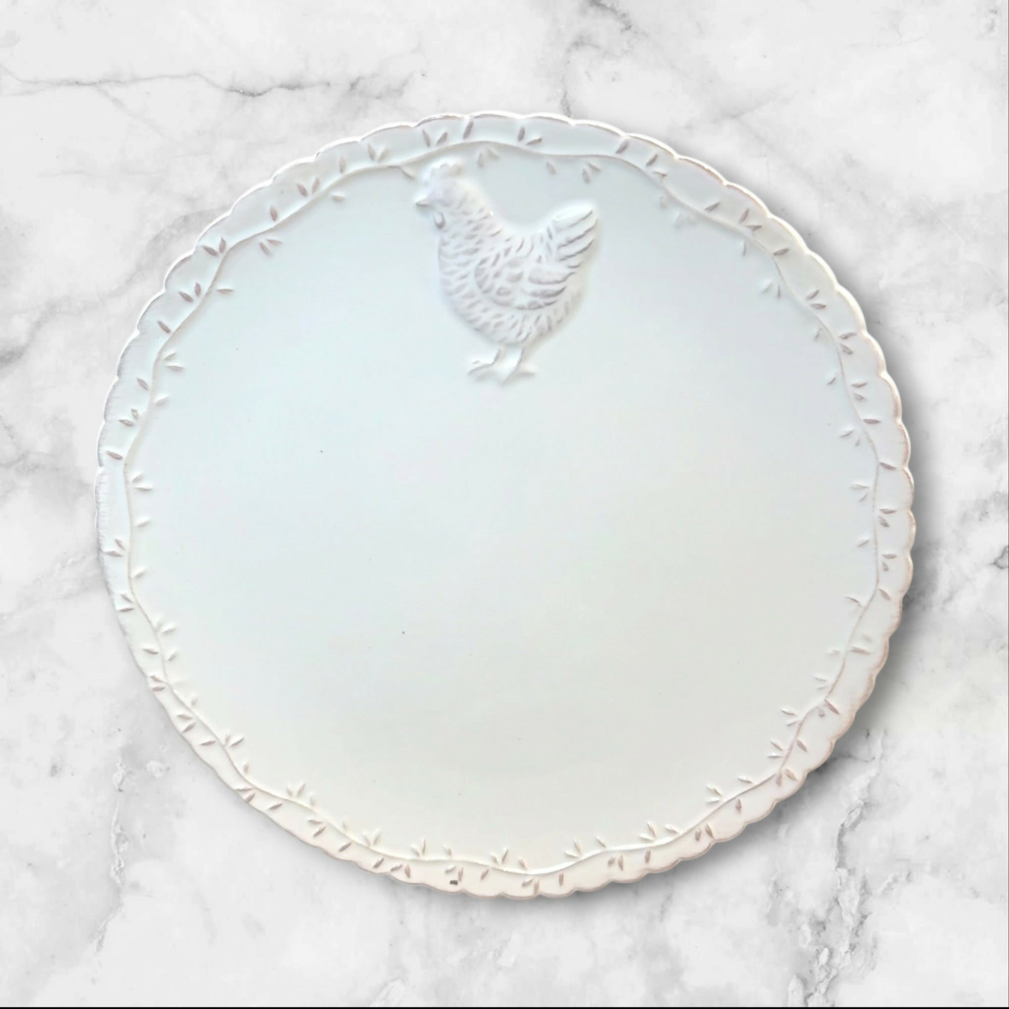 Hobby Lobby White Chicken Luncheon Plates Set of 4 | Farmhouse | Excellent