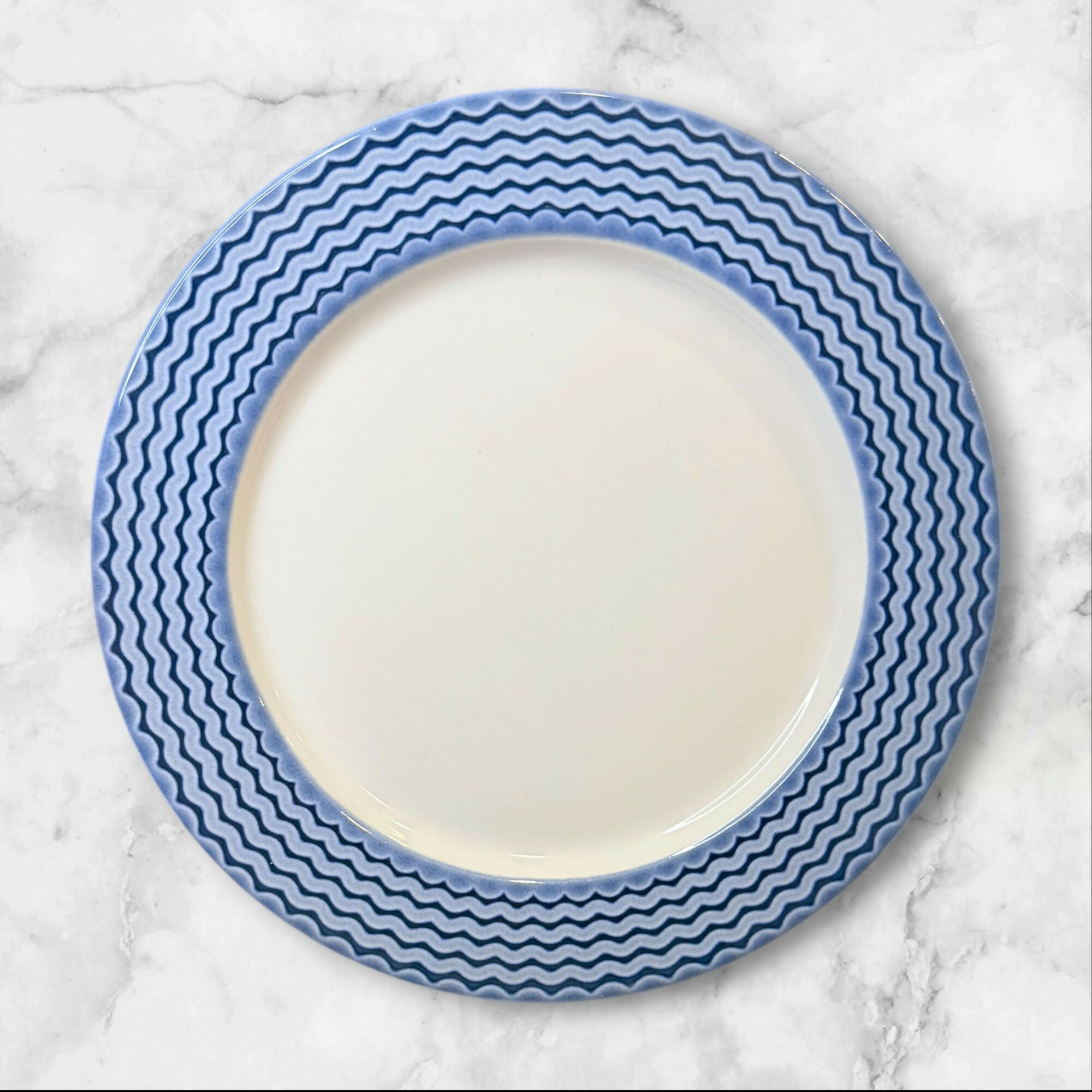 World Market Patra Blue Wave Dinner Plates Set of 3 | Rare | Excellent Condition