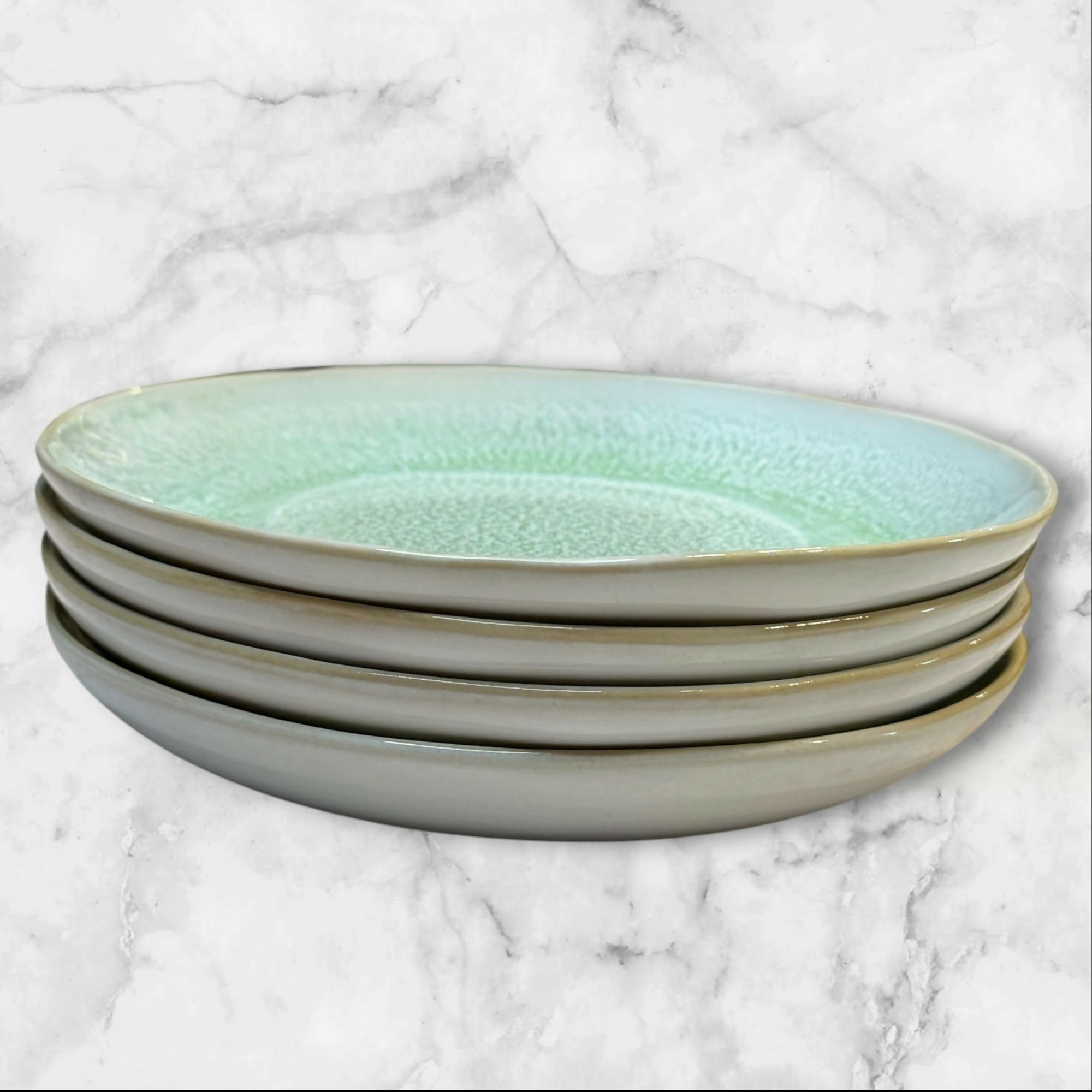 Bee & Willow Reactive Glaze Accent Plates | Set of 4 | Excellent Condition