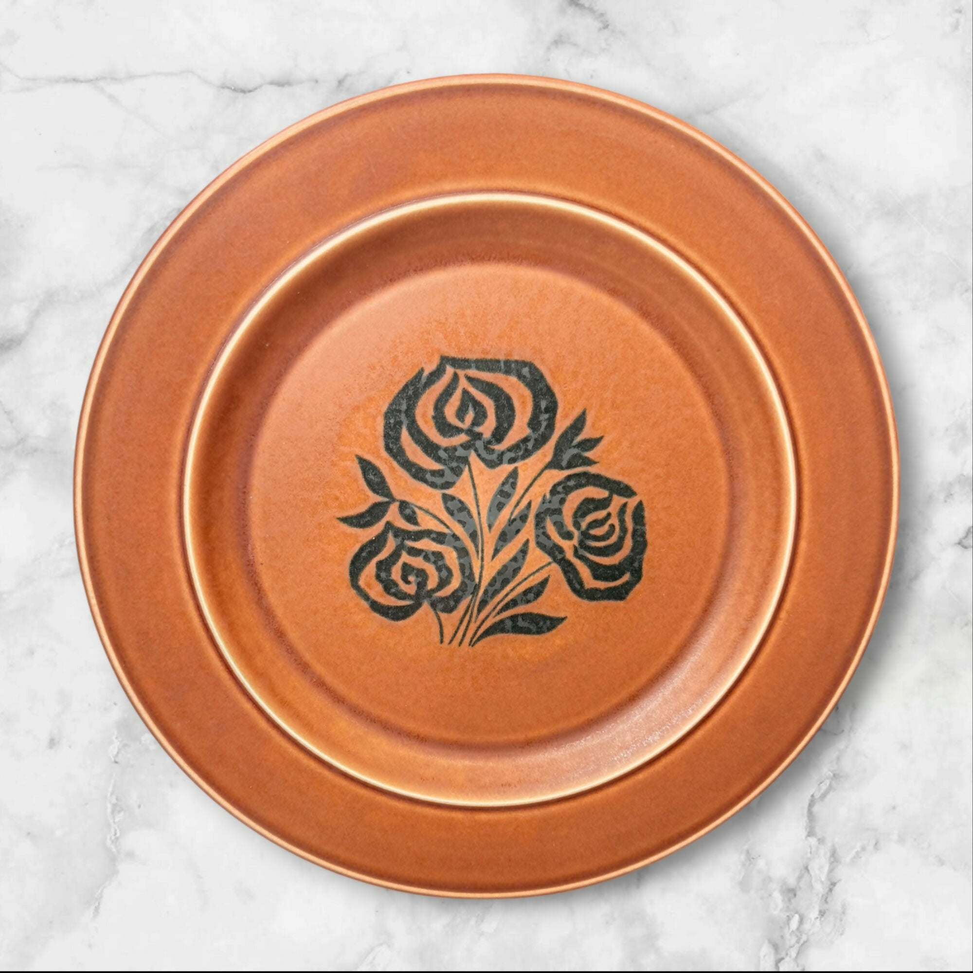 Castleton Independence Stoneware Rose Dinner Plates | Set of 4 | Great Condition