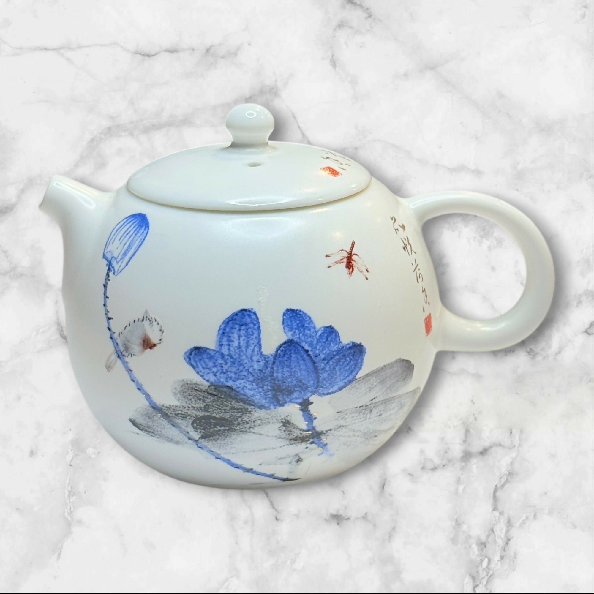 Charming China Xishi Lotus Ceramic Teapot w/ Lid | Excellent Condition