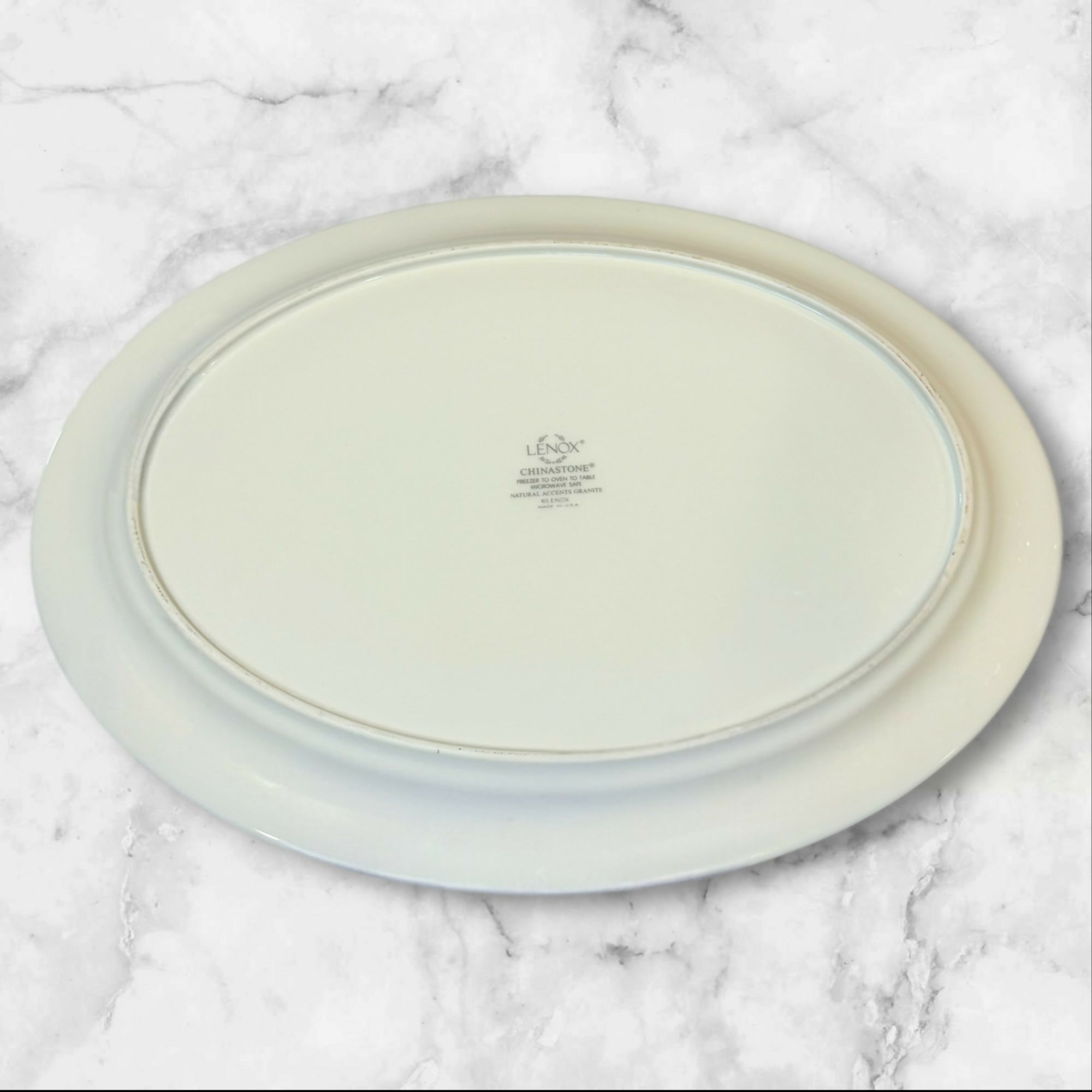 Lenox Natural Accent Granite Serving Set | Platter & Vegetable Bowl | Excellent