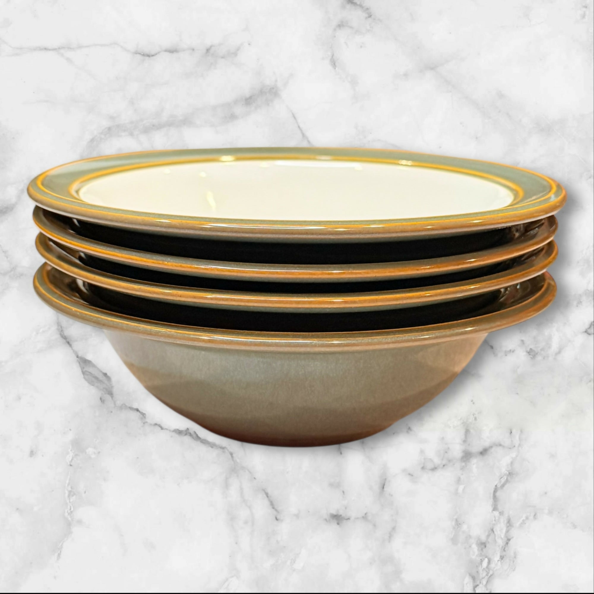 Dansk Sirocco Spruce Green Cereal Bowls | Set of 4 | Excellent