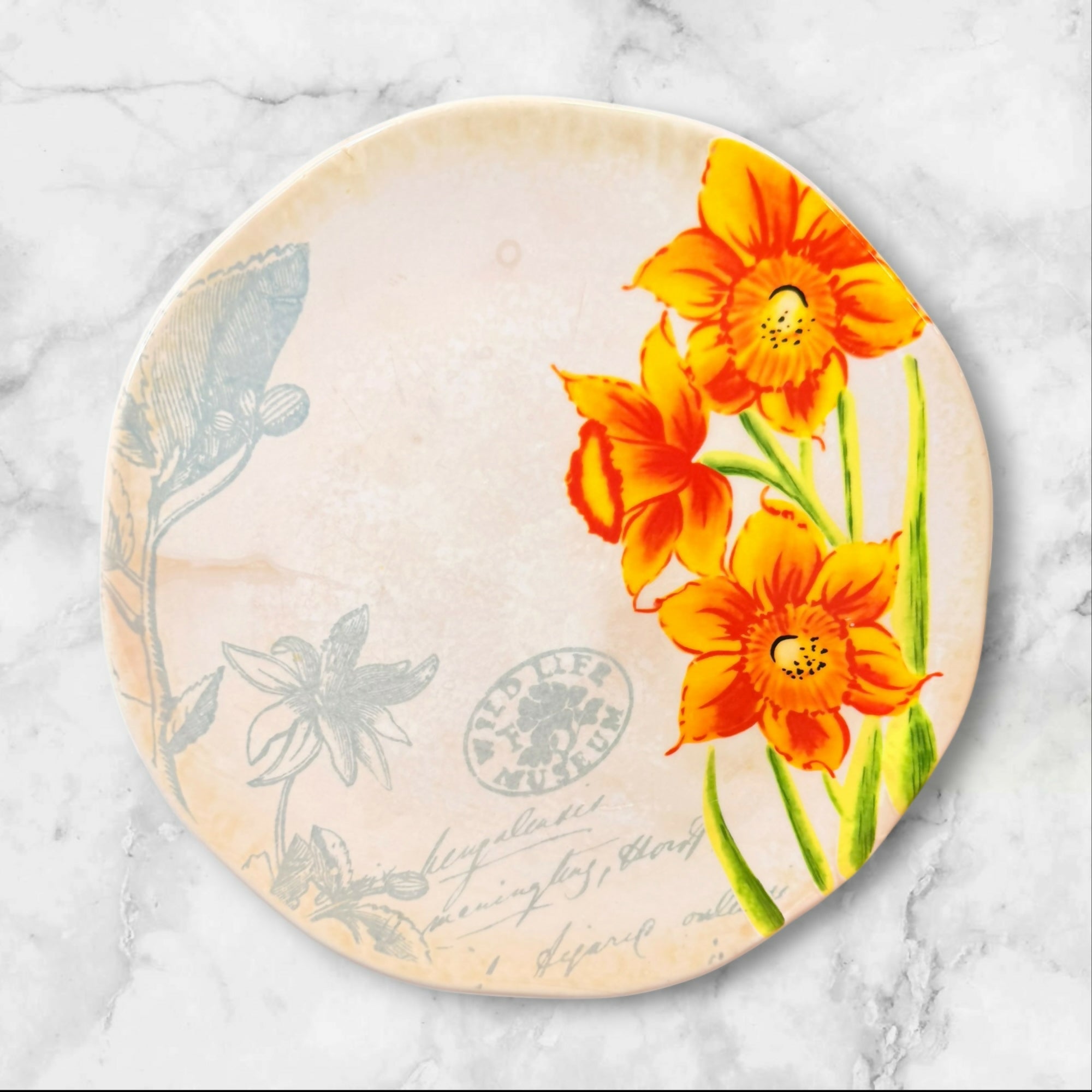 Rare Gibson Studios Botanical Dinner Plates | Set of 4 | Great Condition