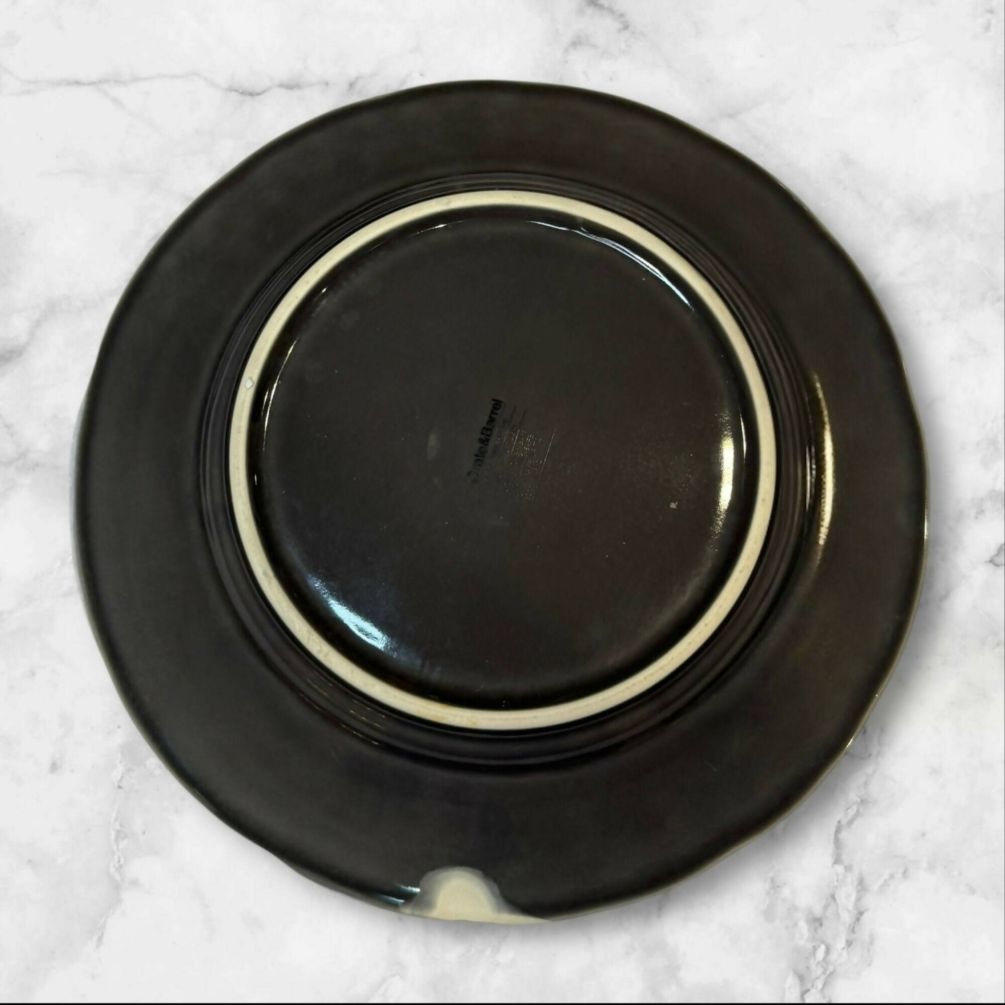 Crate & Barrel Hayes Gray Dinner Plates Stoneware | Set of 4 | Great Condition