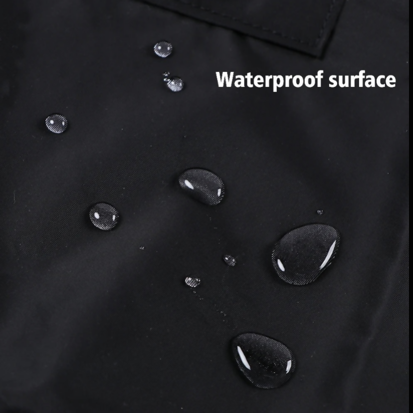 Anypron Black Purple Kitchen Apron 2 Bags Waterproof Oil-Resistant Bibs Adjustable