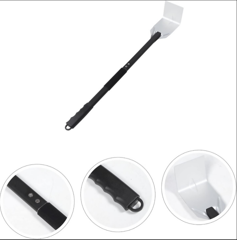 Anygleam Silver 67cm Small Aluminum Ash Rake and Coal Mixing Pizza Tool Accessories