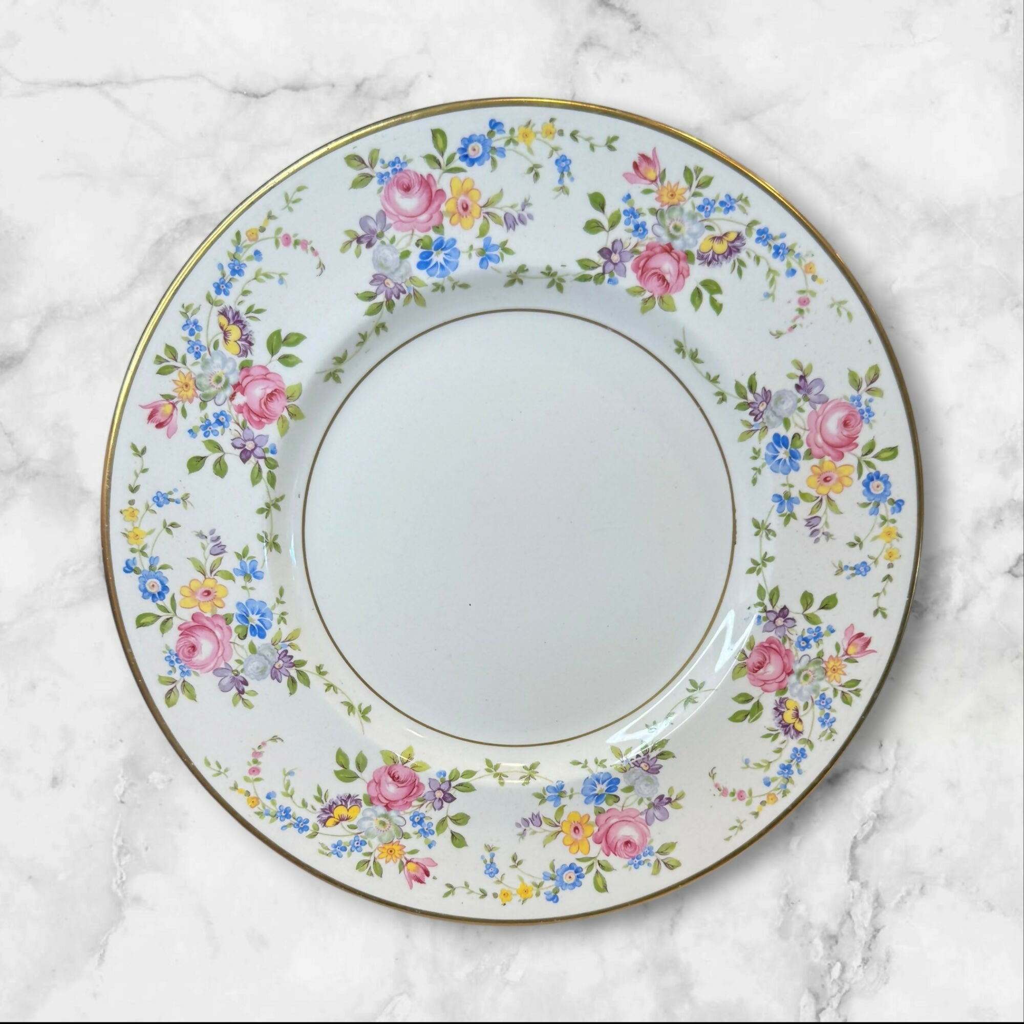 Simpsons Elizabeth Rose Floral Dinnerware Set | Set of 8 | Vintage Condition