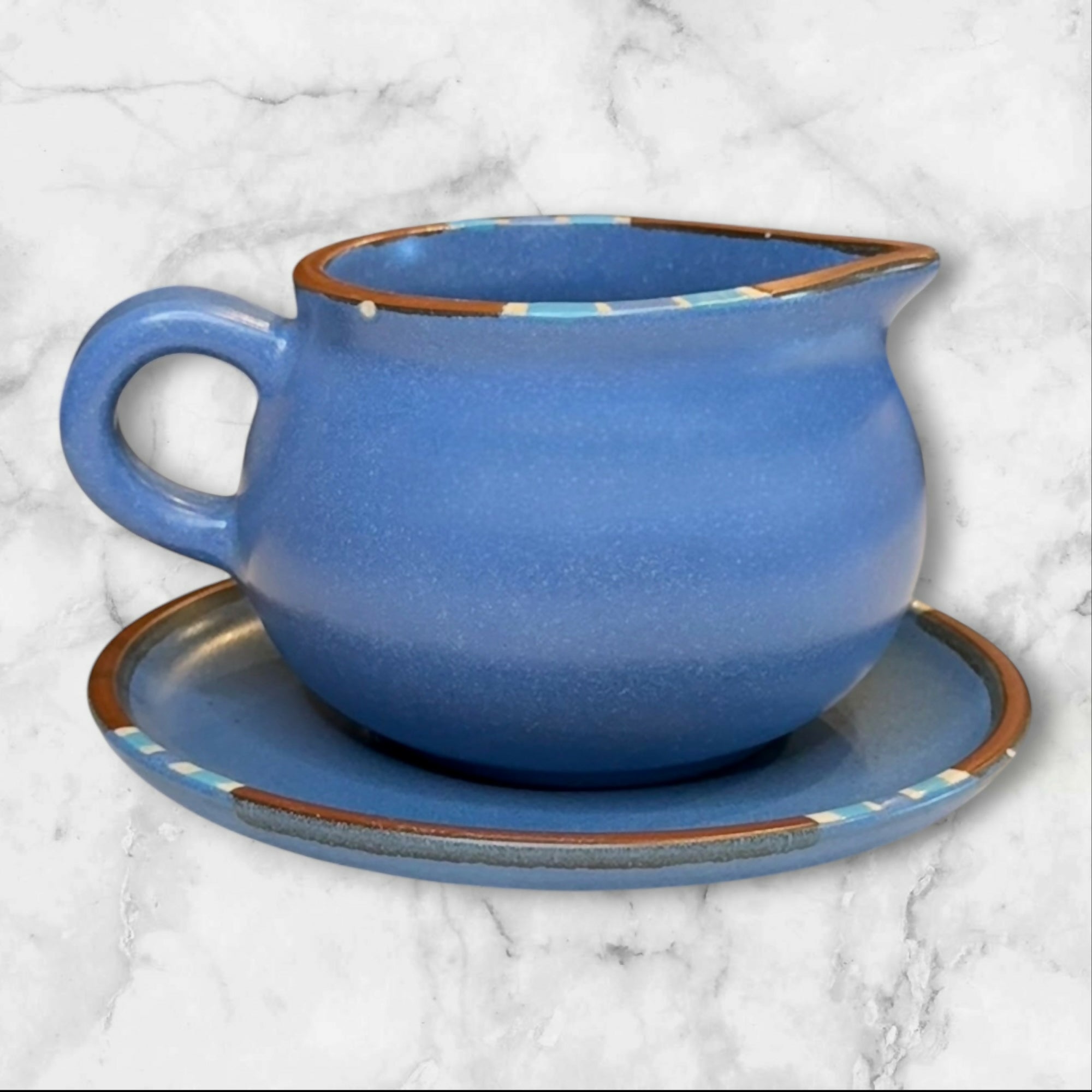 Dansk Mesa Sky Blue Creamer & Saucer Portugal | Gently Used