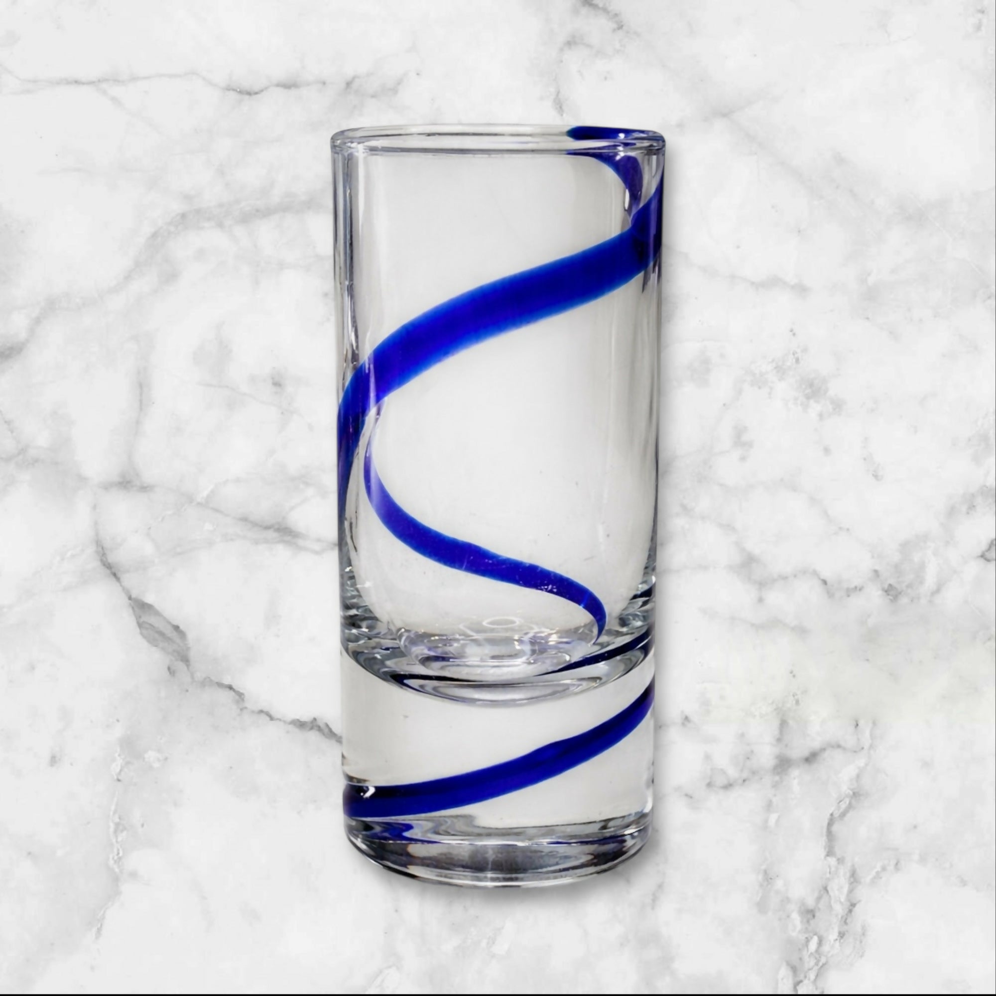 Pier 1 Blue Swirl Shot Glasses | Set of 2 | Excellent Condition