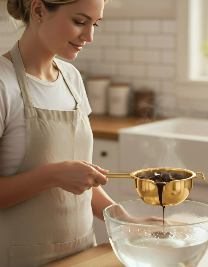 Anygleam Melting Pot 1Pc Gold Chocolate Melt Cookware Kitchen Heating Container Milk Bowl Baking Tool Kitchenware