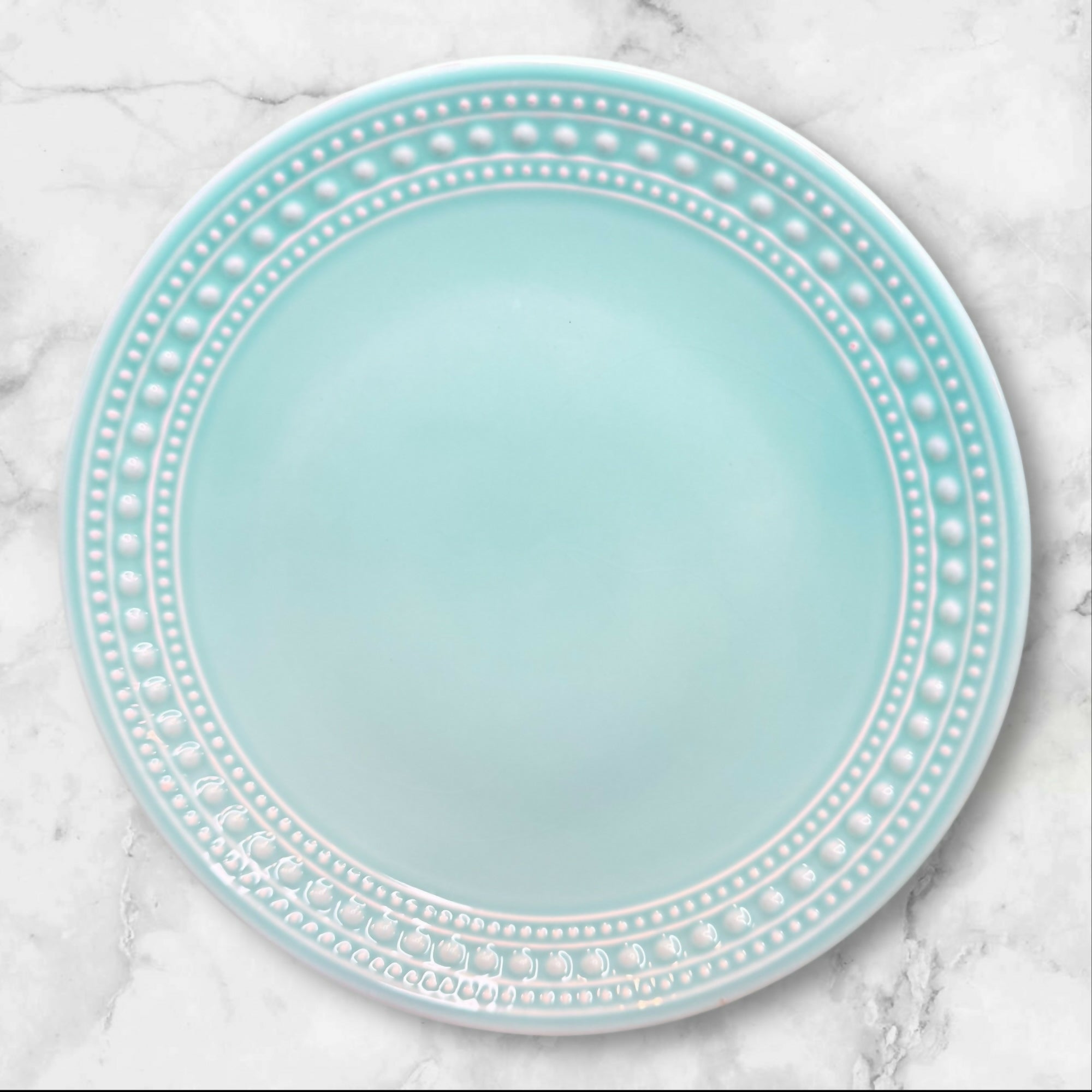 Matceramica Seafoam Beaded Salad Plates | Set of 5 | Excellent Condition
