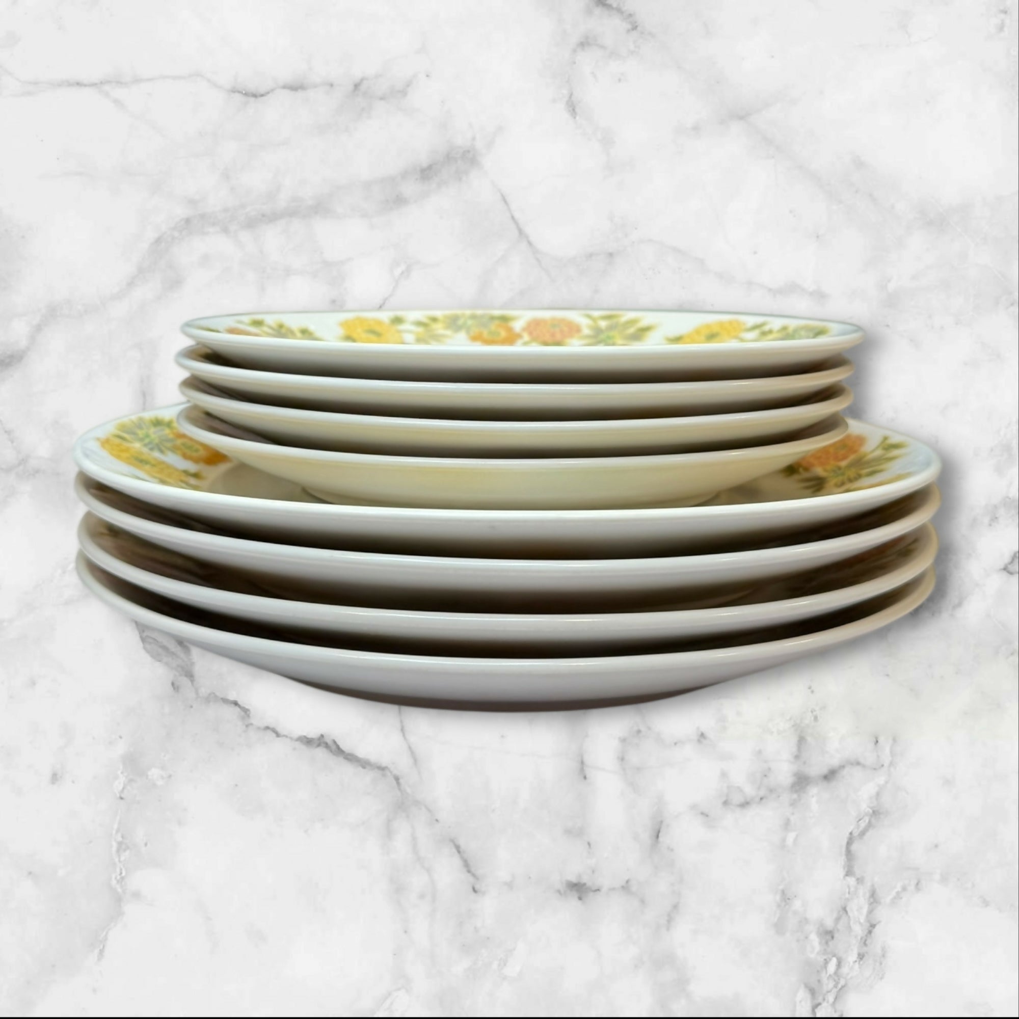 Noritake Sunny Side Floral Dinner & Salad Plates | Set of 8 | Excellent Condition