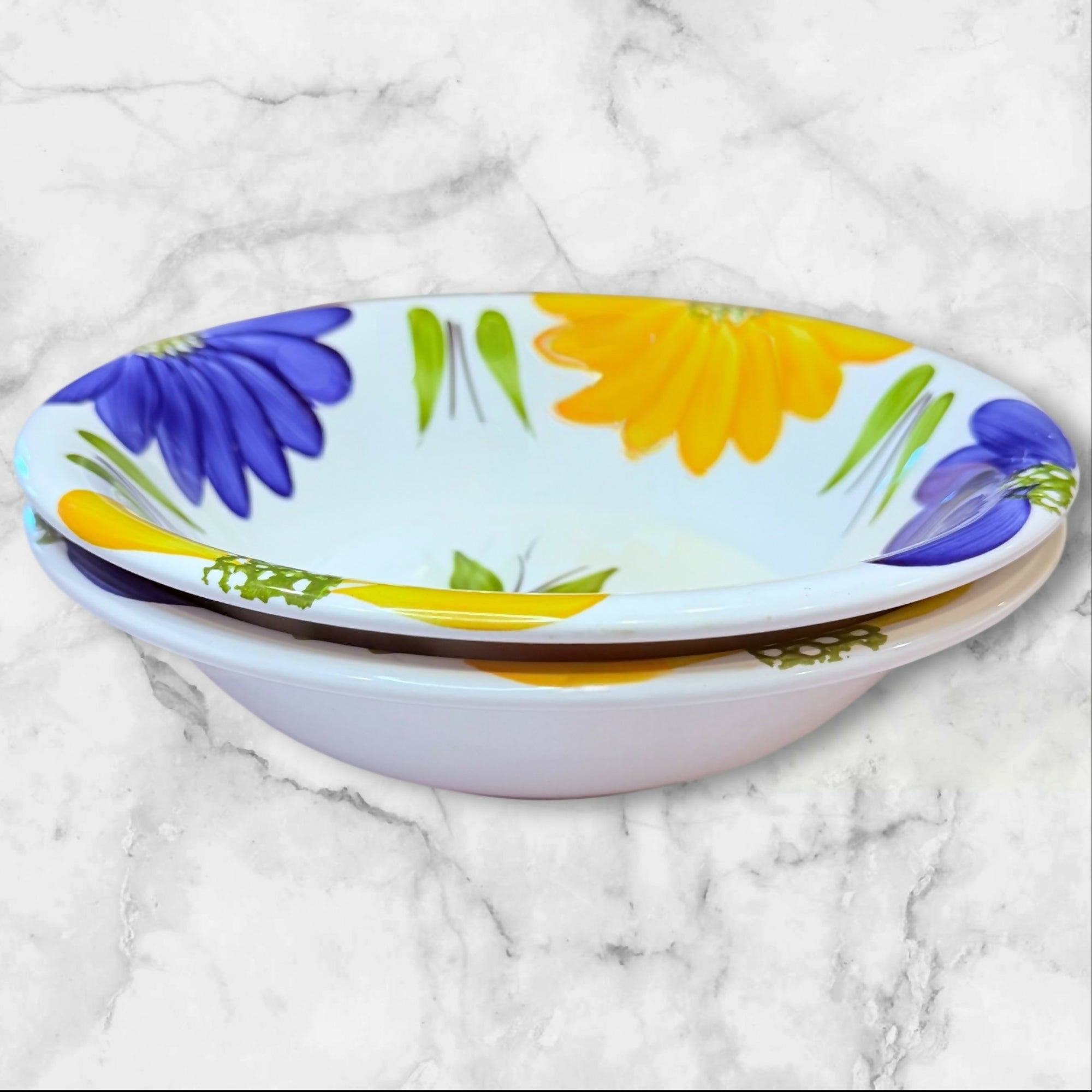 Maxam Italian Daisy Coupe Soup Bowls | Set of 2 | Excellent Condition