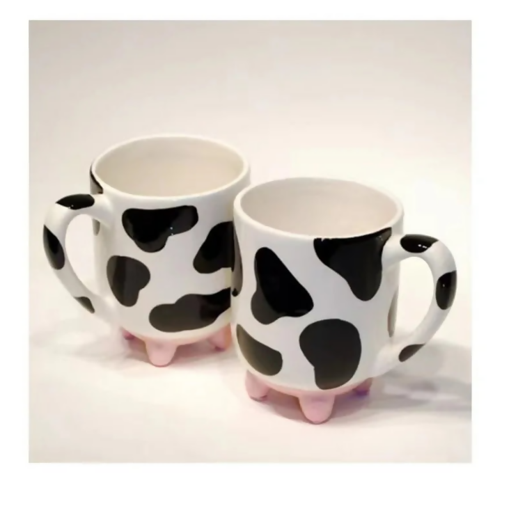 ANYGLEAM Coffee Mug Ceramic With Cow Print Hot Bevarages Drinkware