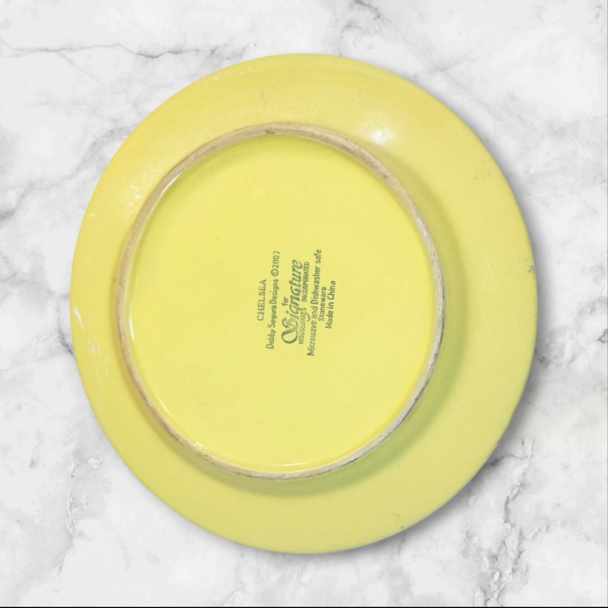 Certified International Chelsea Yellow Embossed Dinner Plates Set of 4 | Gently Used