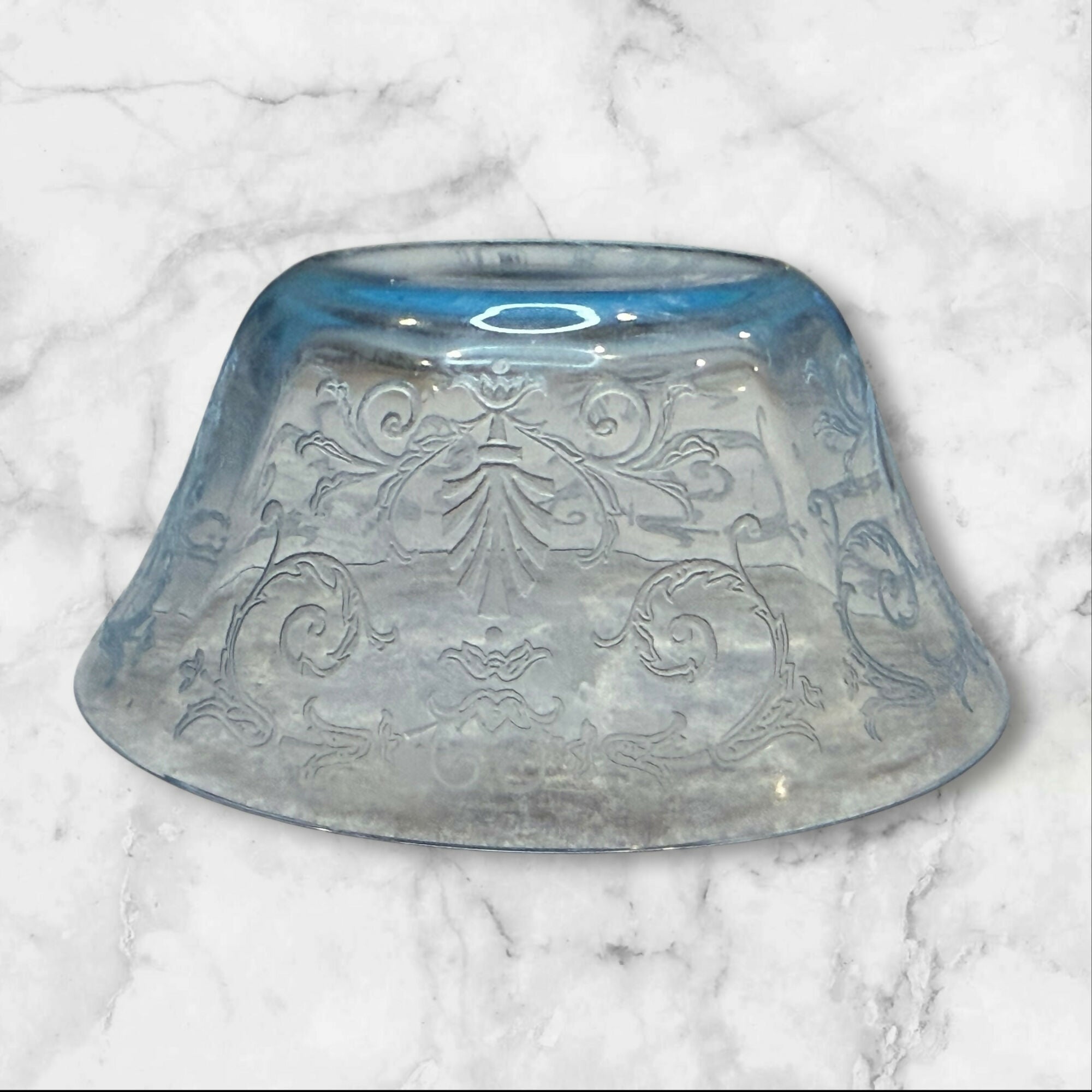 Fostoria Versailles Blue Finger Bowls & Underplates | Set of 4 | Great