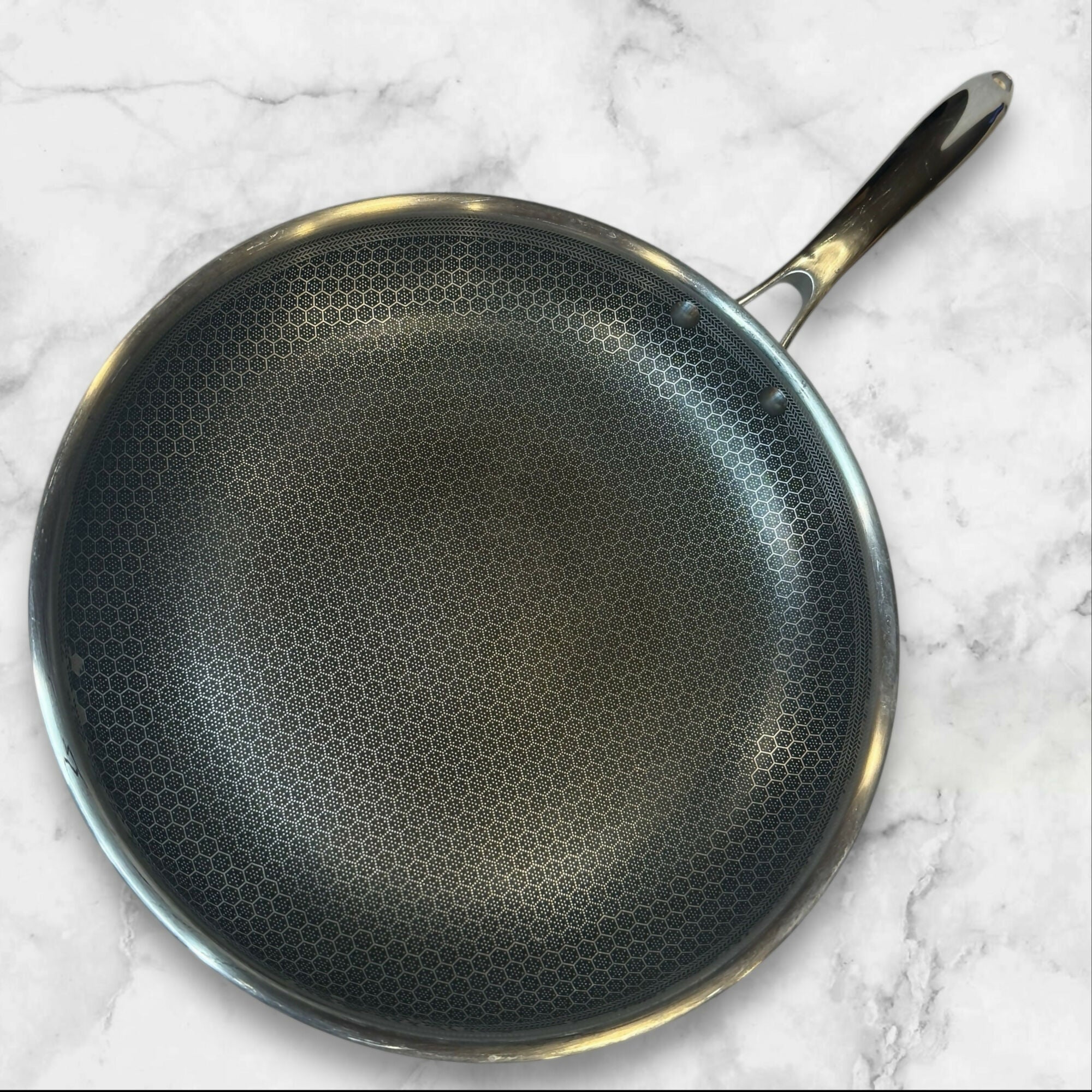 HexClad 12.5 Inch Hybrid Nonstick Fry Pan | Stainless Steel | Gently Used