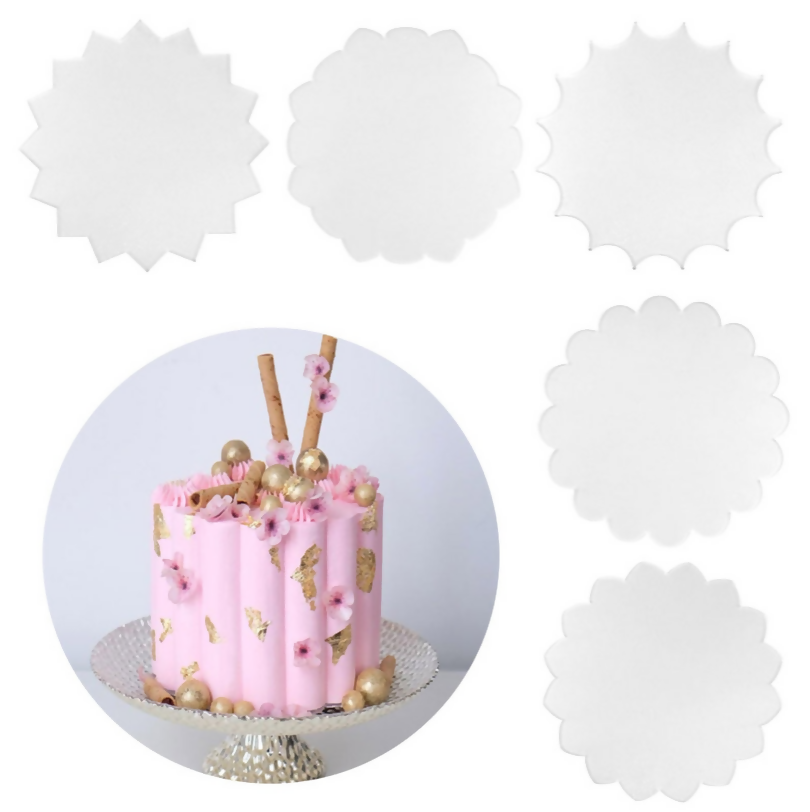 Anygleam Acrylic Cake Disc 2PC Clear Starbust Polygon Plexiglass Board Baking Pastry Tools