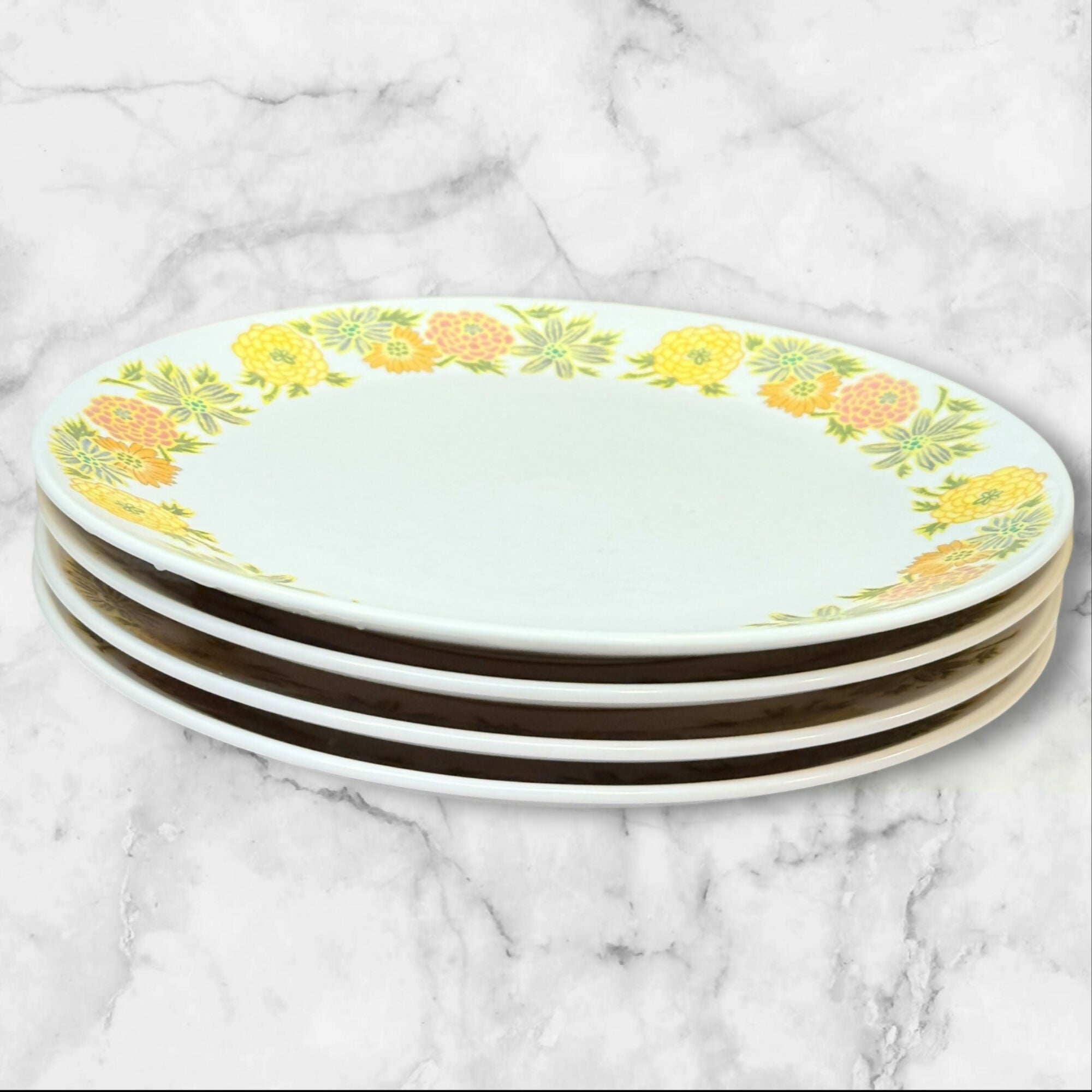Noritake Sunny Side Floral Dinner Plates | Set of 4 | Excellent Condition