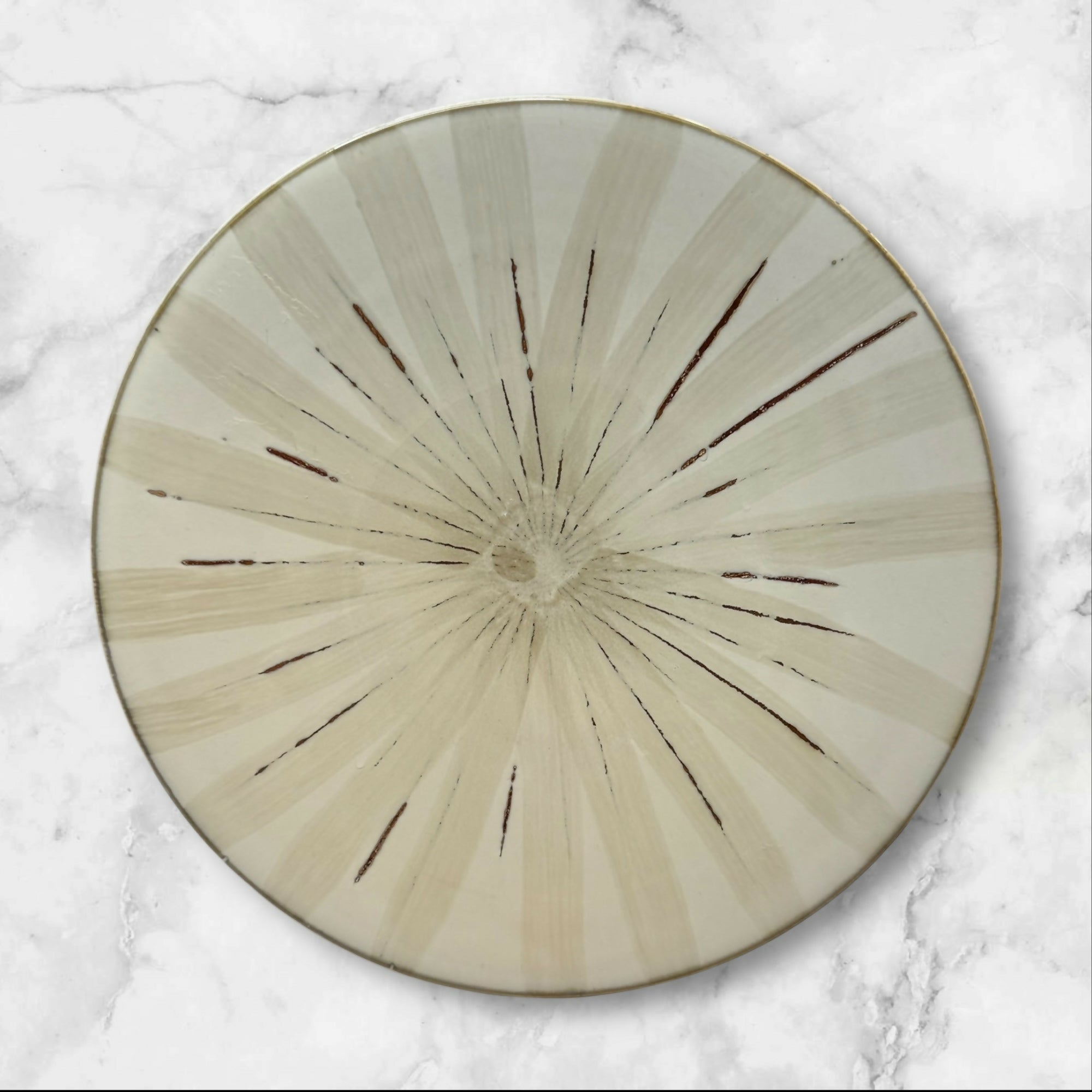 Pier 1 Sanctuary Dinner Plates Set of 4 | 11.5” Tan Starburst