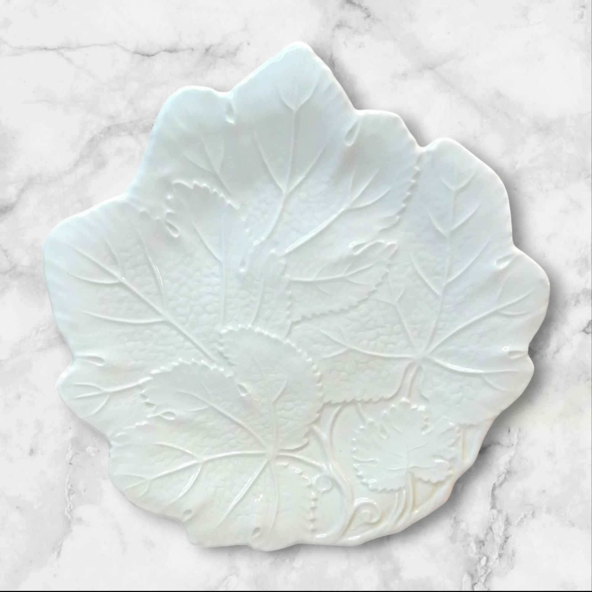 Italian Leaf Embossed Salad Plates | Set of 4 | Made in Italy | Great Condition