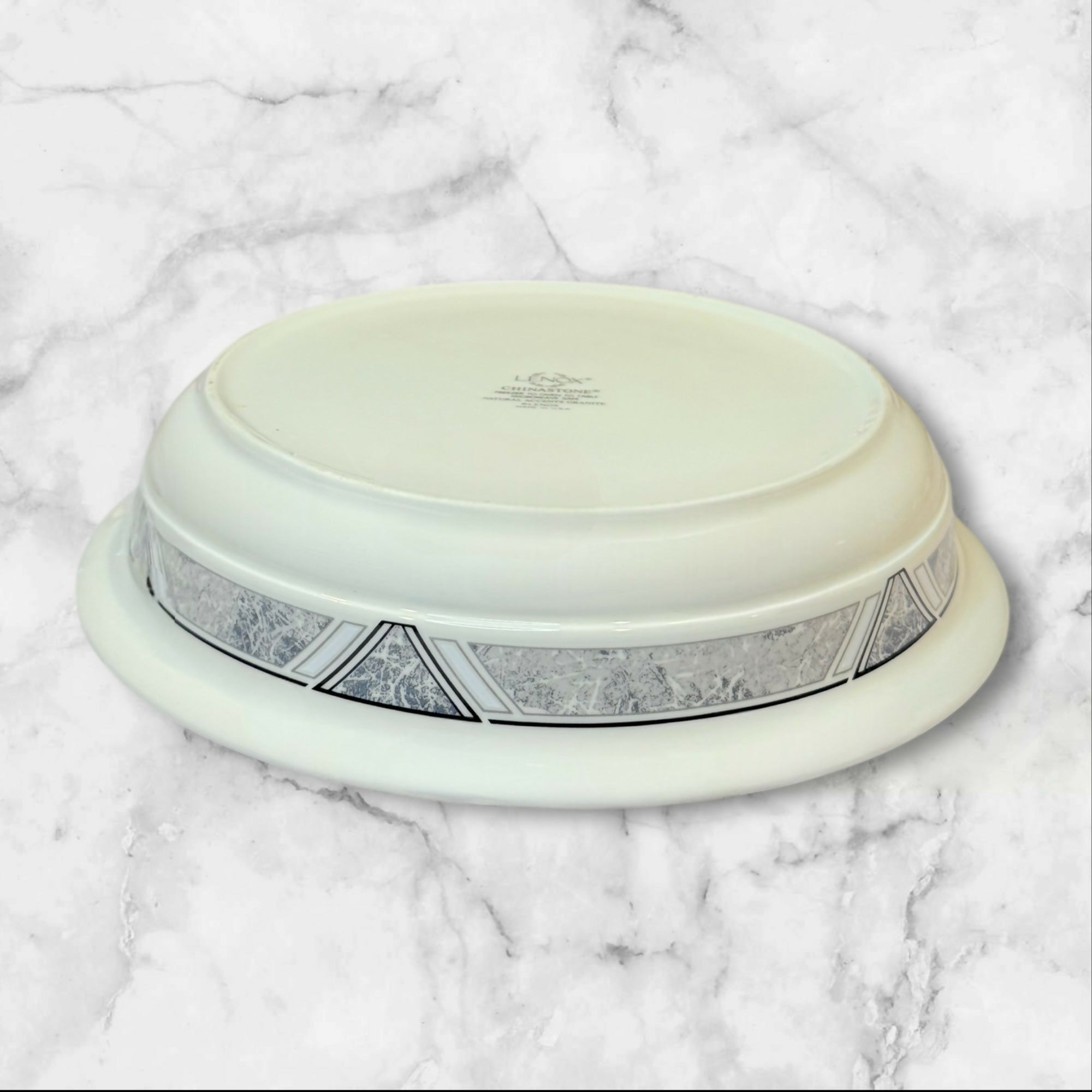 Lenox Natural Accent Granite Serving Set | Platter & Vegetable Bowl | Excellent