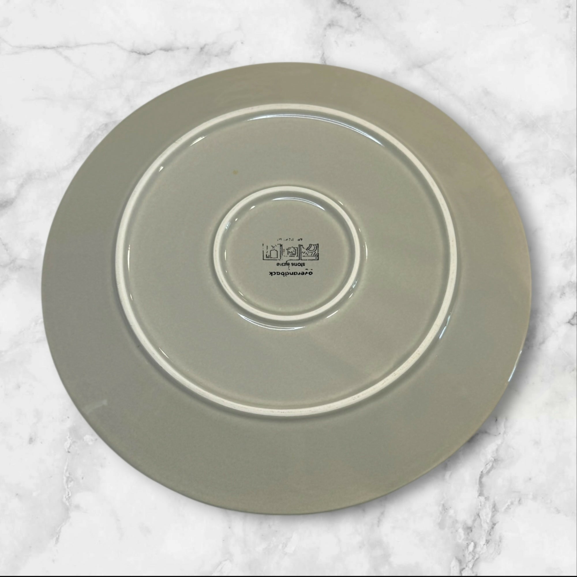 Over & Back Fluted Rim Stoneware Dinner Plates | Set of 4 | Good Condition