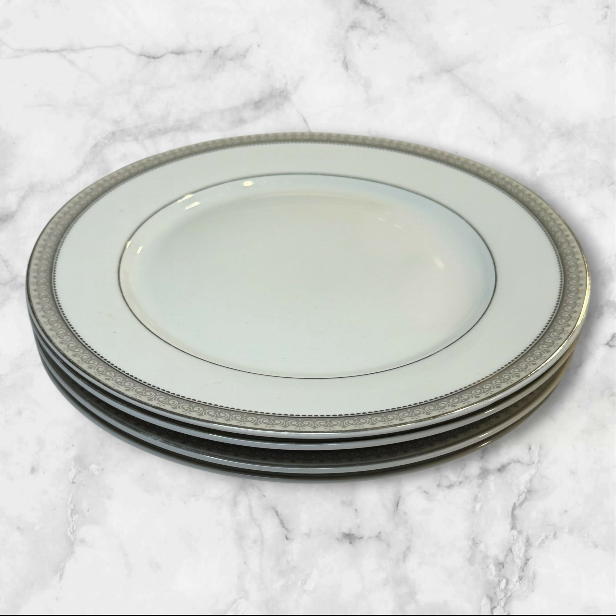 Mikasa Platinum Crown Dinner Plates | Set of 4 | Great Condition