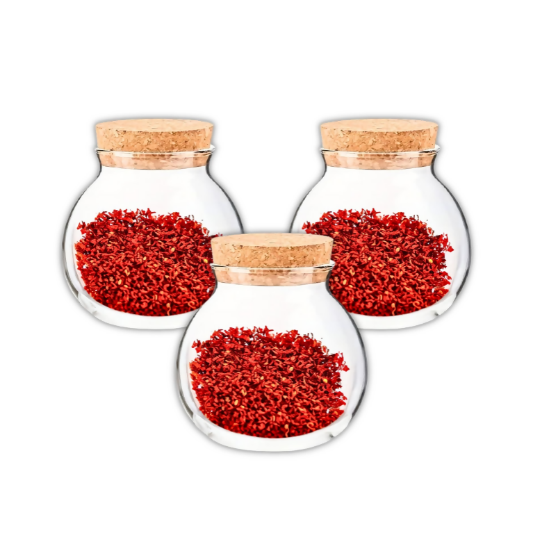 Anygleam Condiments Container Round Glass Jar Storage with Cork Lid Kitchen Organizer