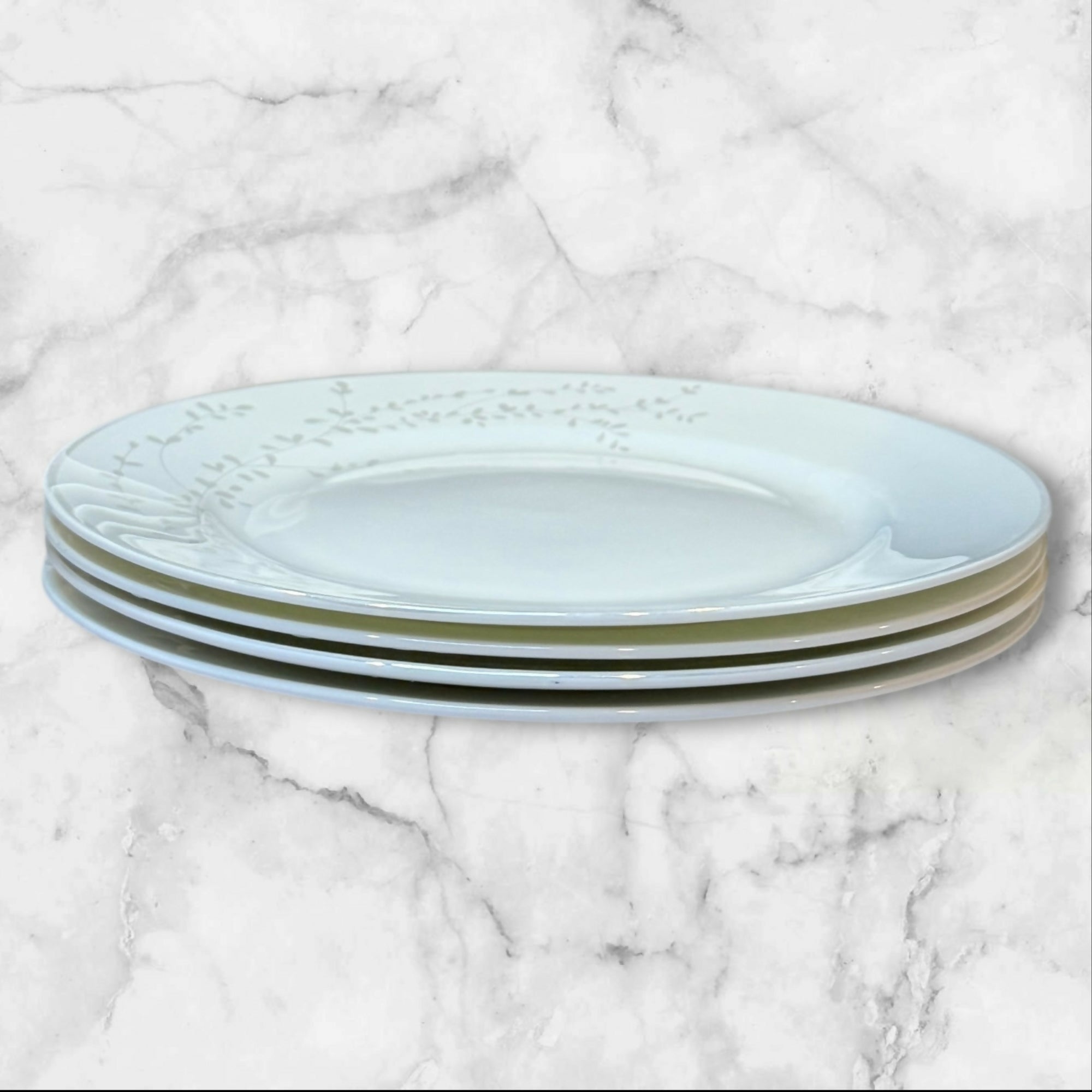 Roscher & Co Floral & Almond Blossom Bone China Salad Plates | Set of 4 | Great Condition