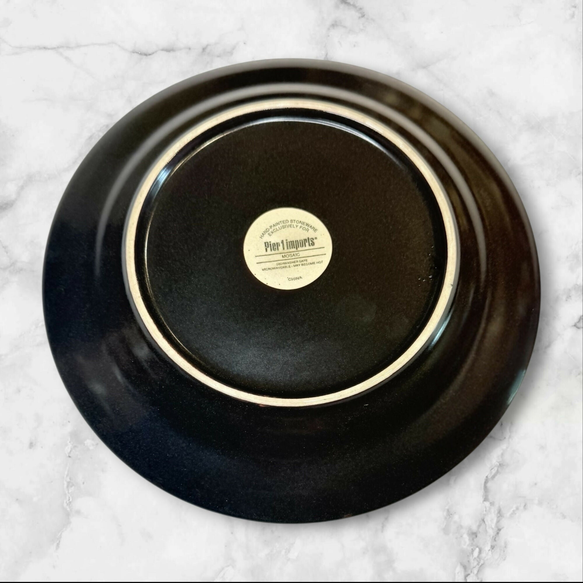 Pier 1 Mosaic Salad Plates Set of 4 | Discontinued Stoneware | Gently Used