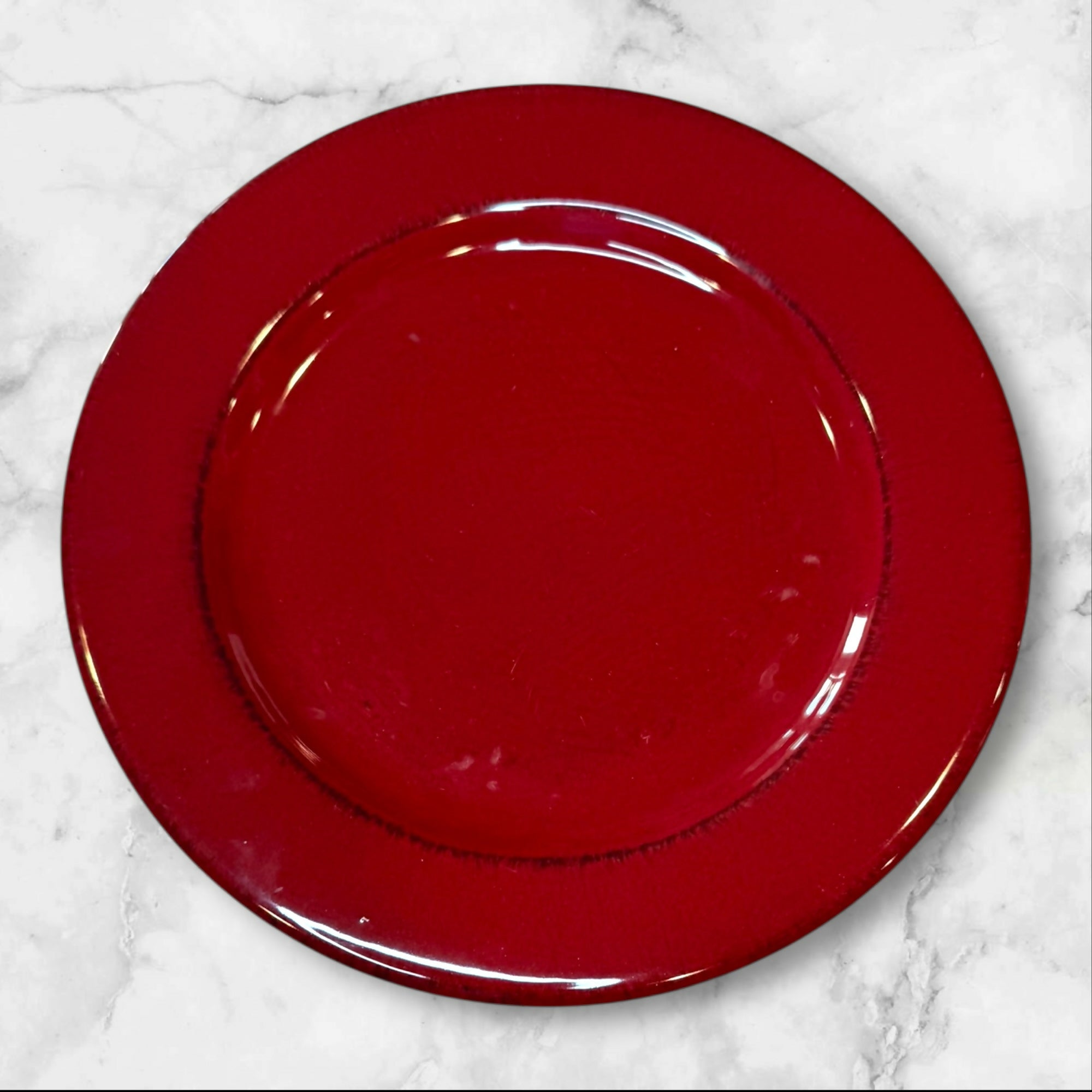 Pier 1 Toscana Burgundy Salad Plates | Set of 4 | Italian Stoneware | Good