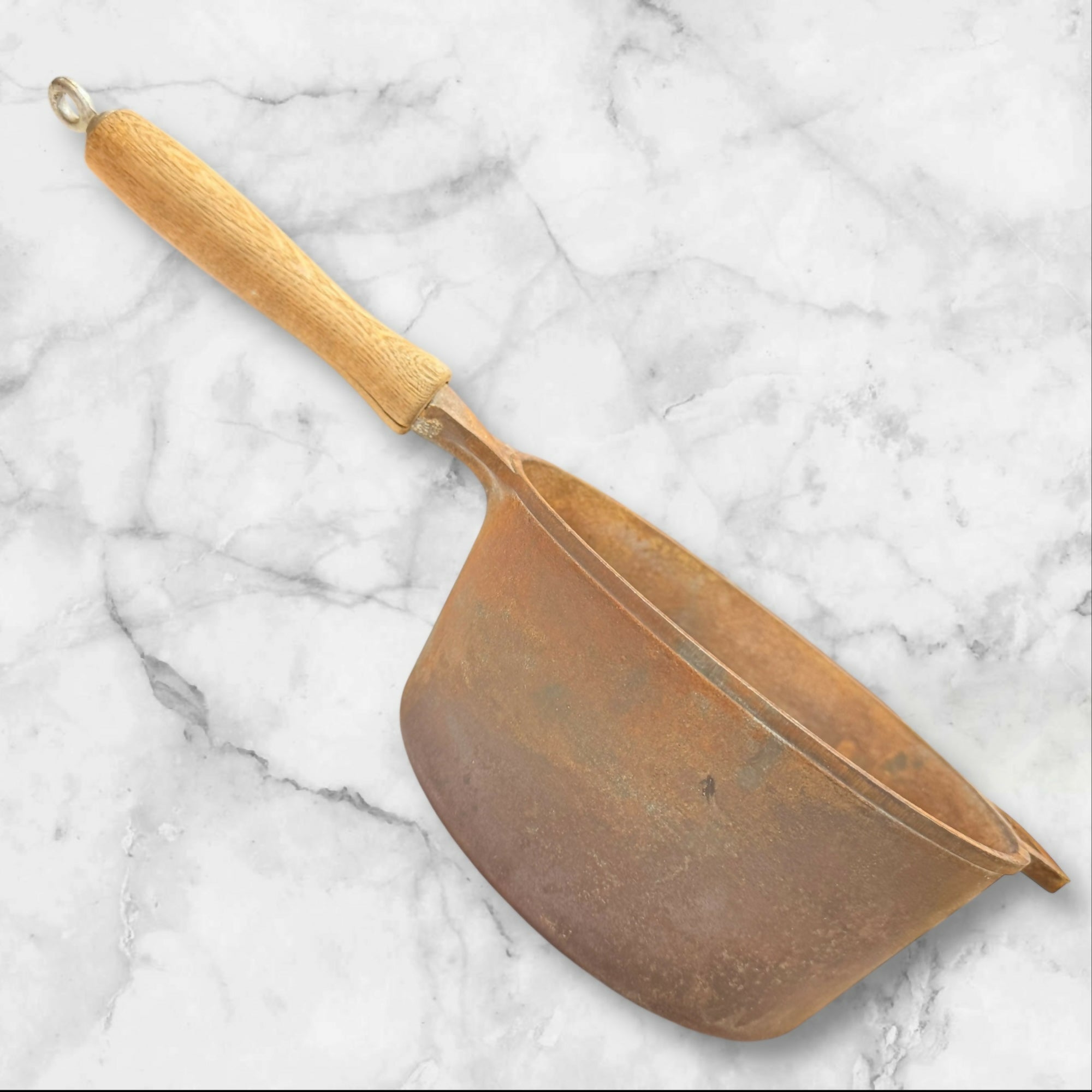 Vintage 3 Qt Cast Iron Saucepan Skillet Wood Handle | Great Condition