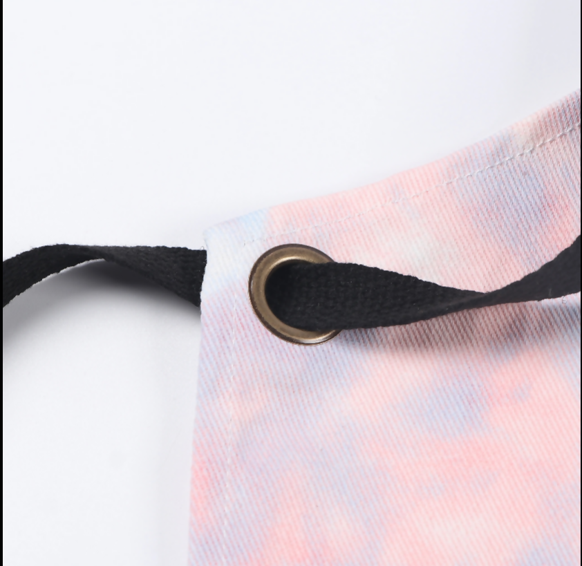 Anypron Purple Tie-Dye Cotton Apron Unisex for Cafe Restaurant Work