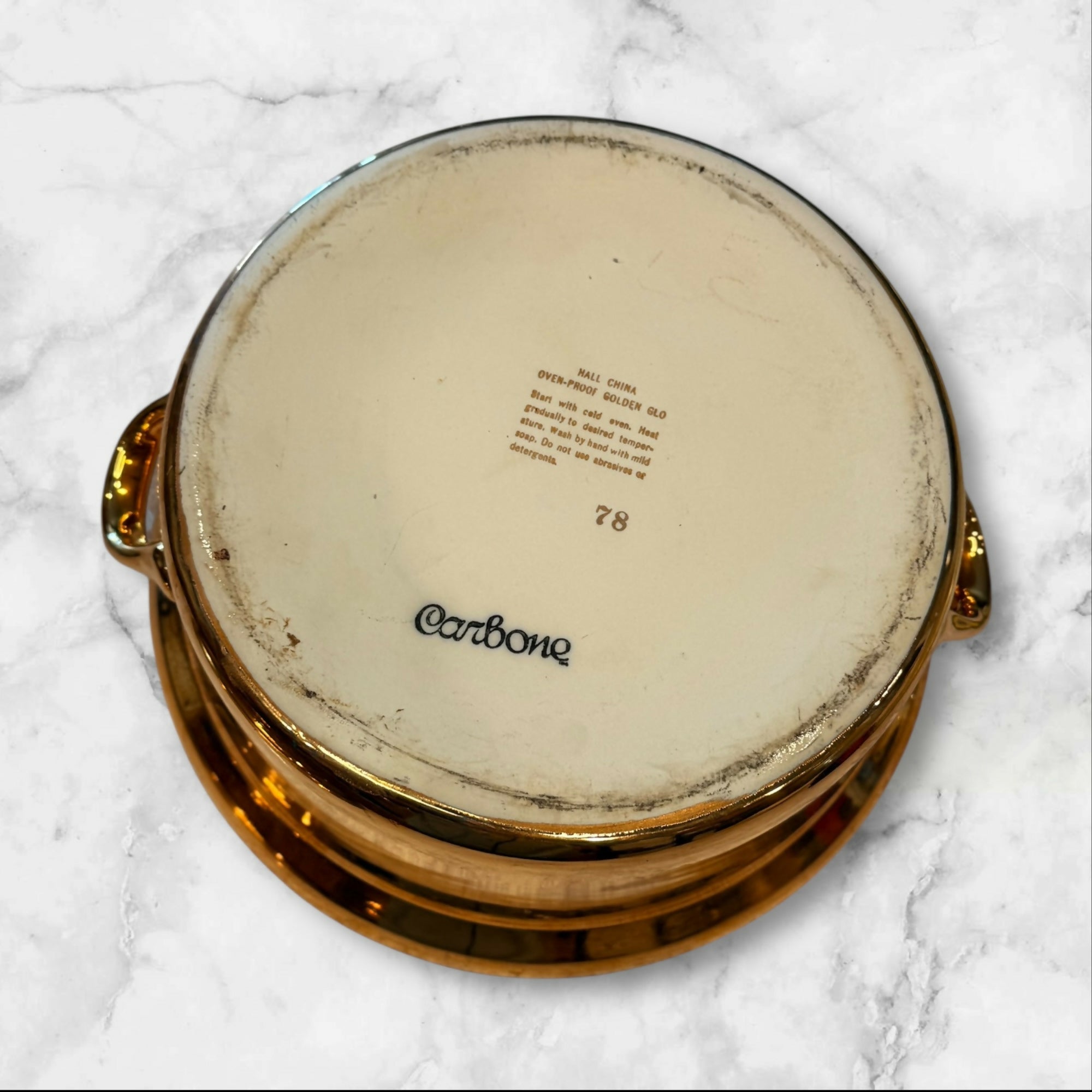 Hall China Carbone Golden Glow Covered Casserole | Vintage | Good Condition